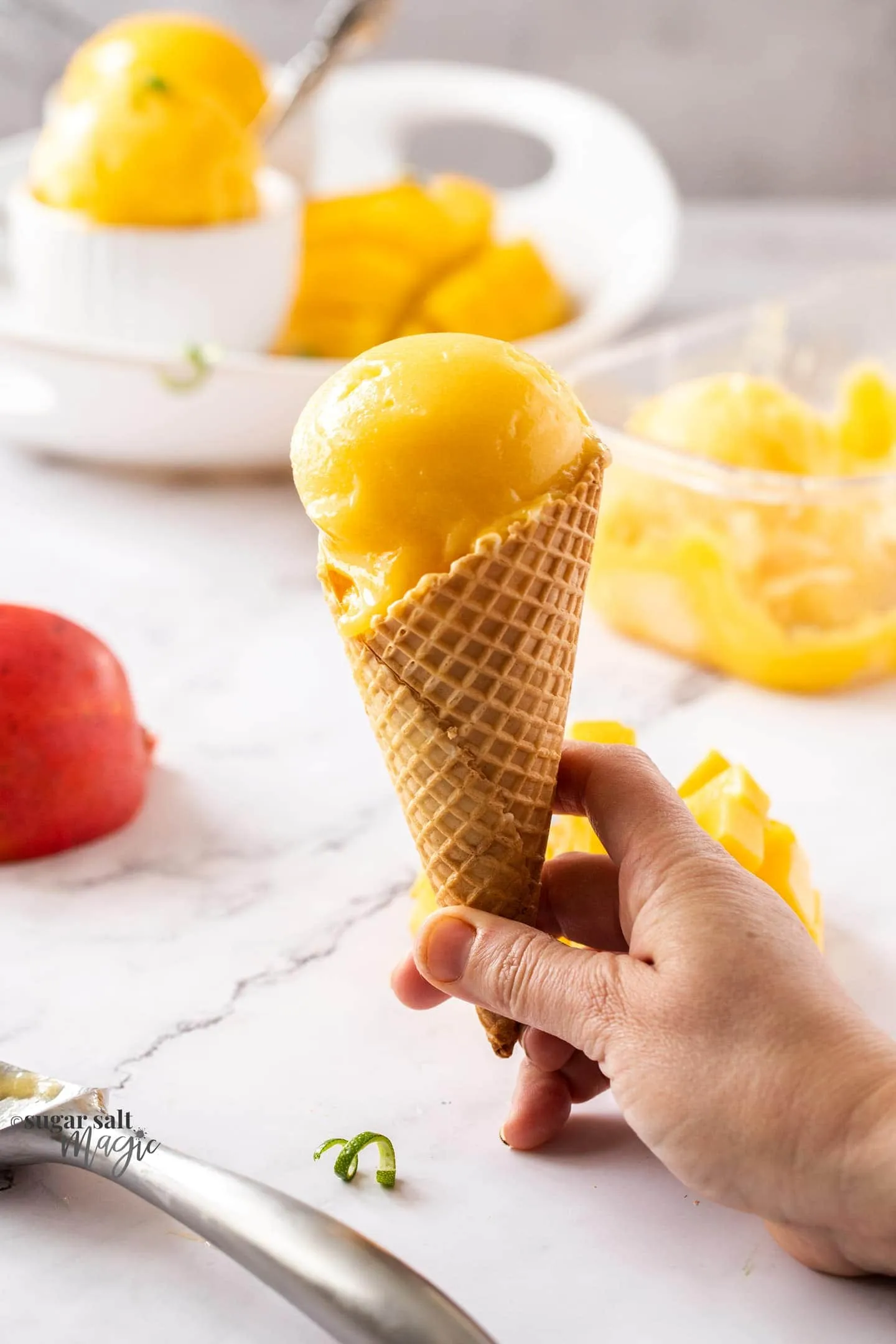 Five Minute Mango Ice Cream Sorbet
