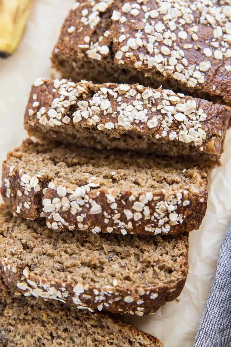Flourless Vegan Gluten Free Oatmeal Banana Bread