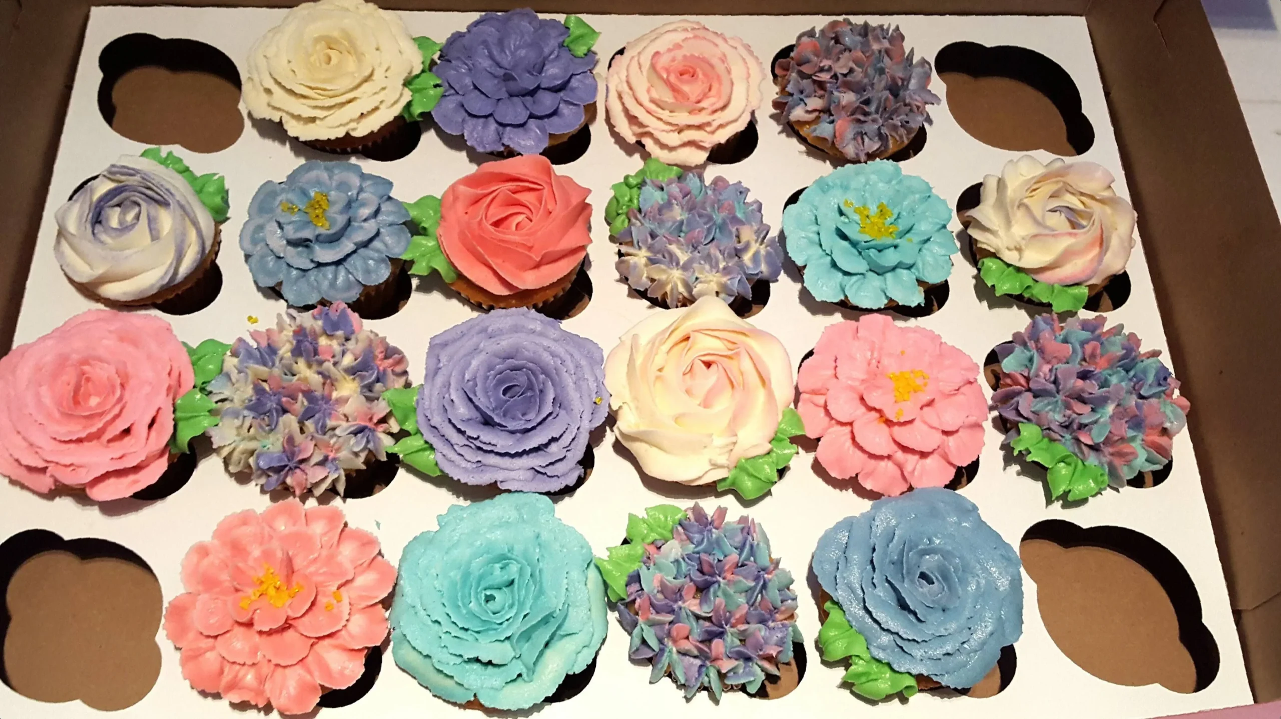 Flower Cupcakes Roses Zinnias Hydrangeas