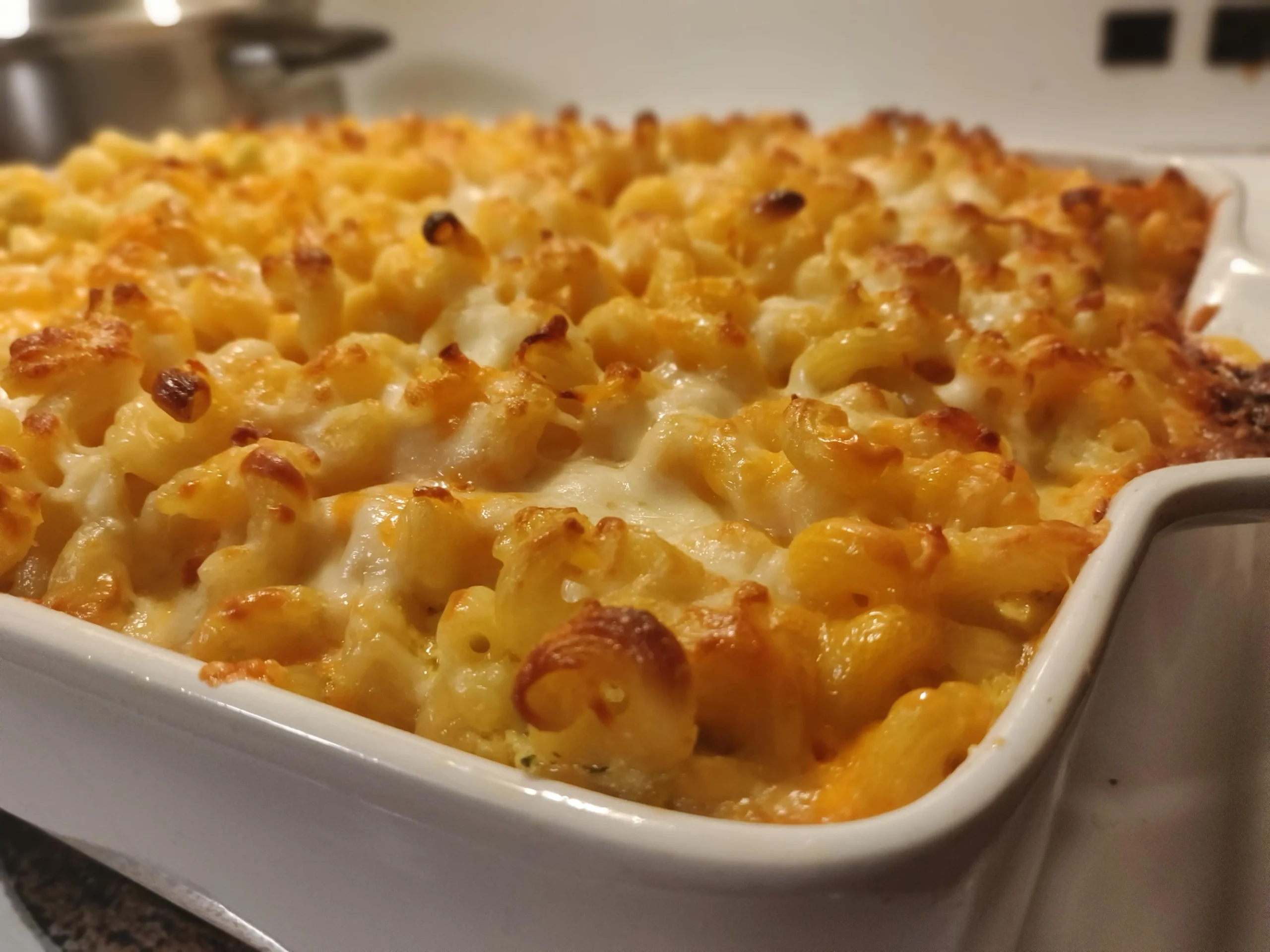 Four Cheese Creamy Baked Mac and Cheese