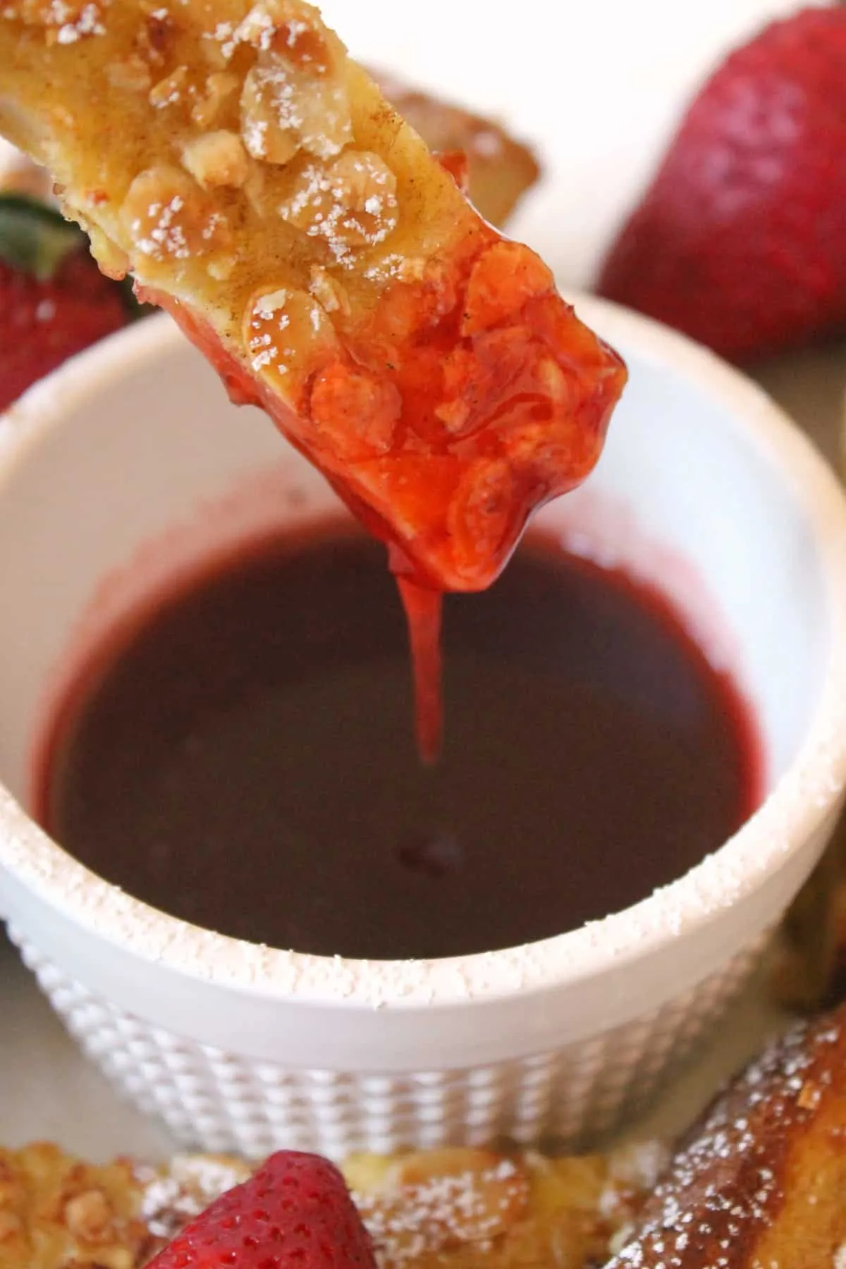 French Toast Sticks with Strawberry Yogurt Dipping Sauce