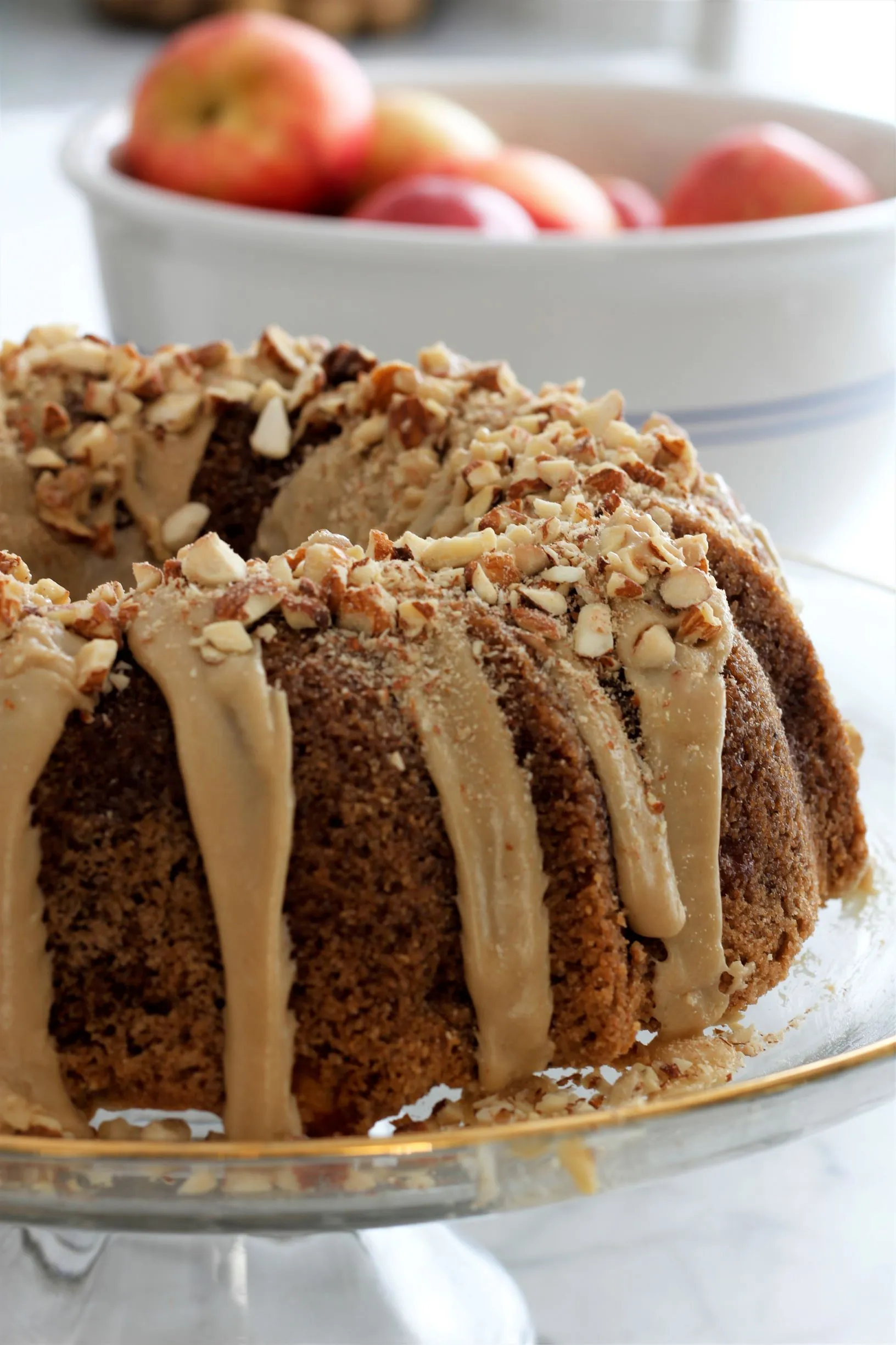 Fresh Apple Cake with Brown Sugar Glaze
