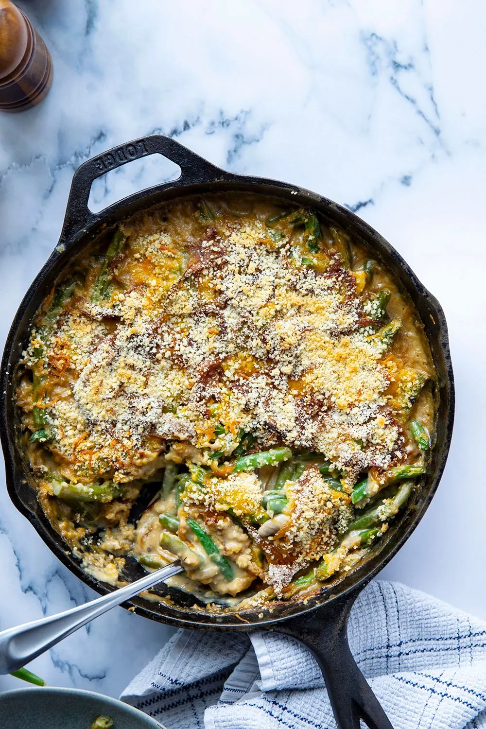 Fresh Green Bean Casserole with Caramelized Onion Breadcrumbs