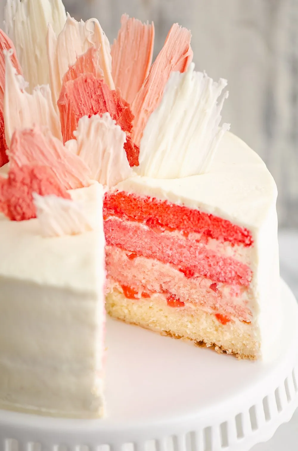 Fresh Strawberry Ombre Cake