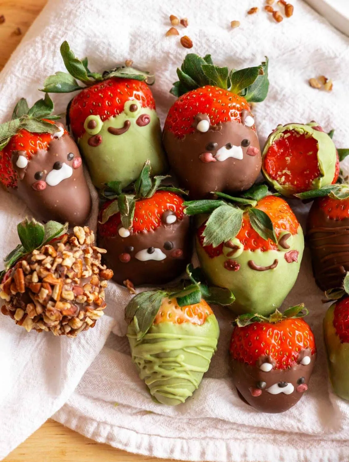 Frog Matcha White Chocolate Covered Strawberries