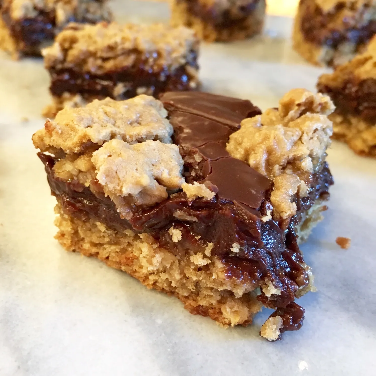 Fudgy Oatmeal Chocolate Chip Cookie Bars
