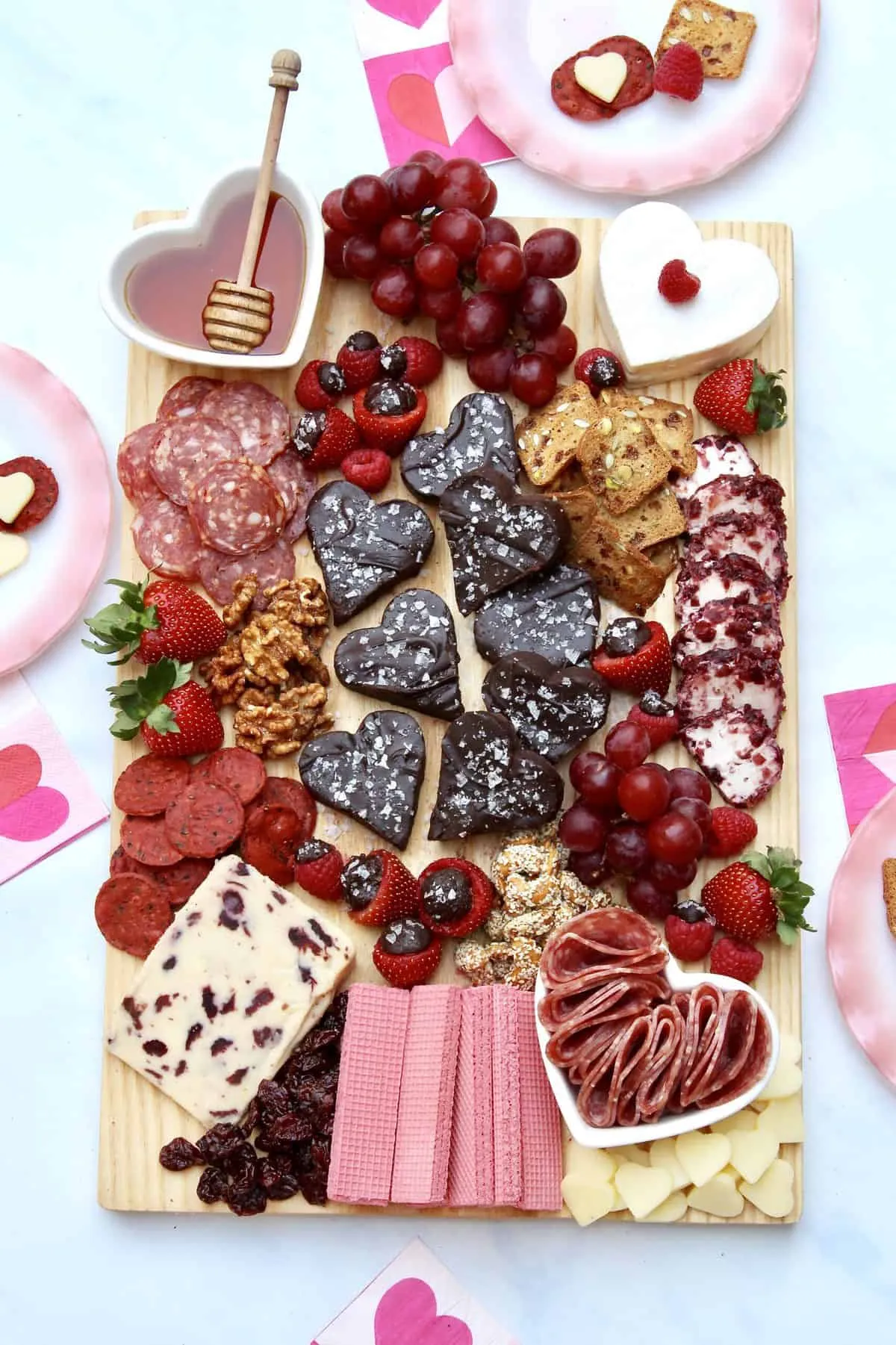 Galentine's Day Board Featuring Dark Chocolate Fudge