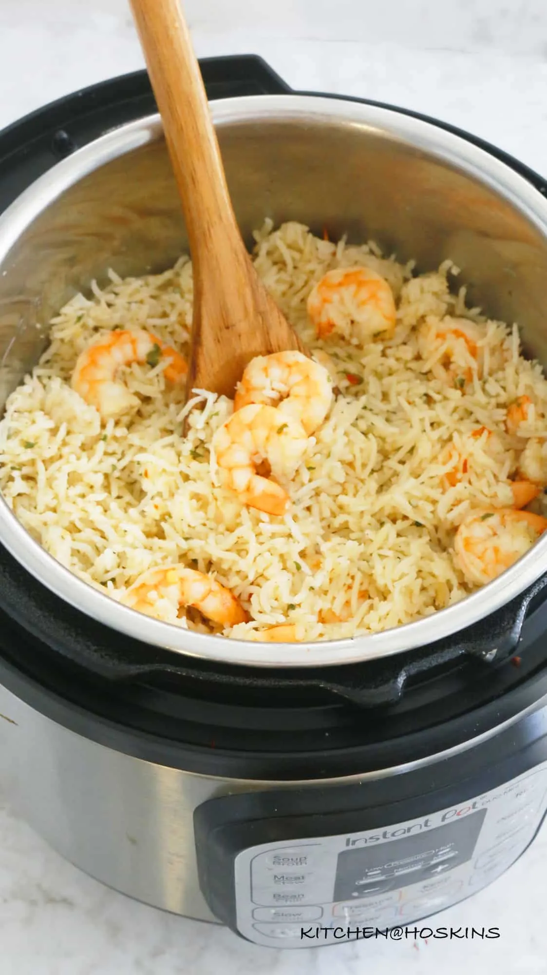 Garlic Butter Shrimp Rice in Instant Pot