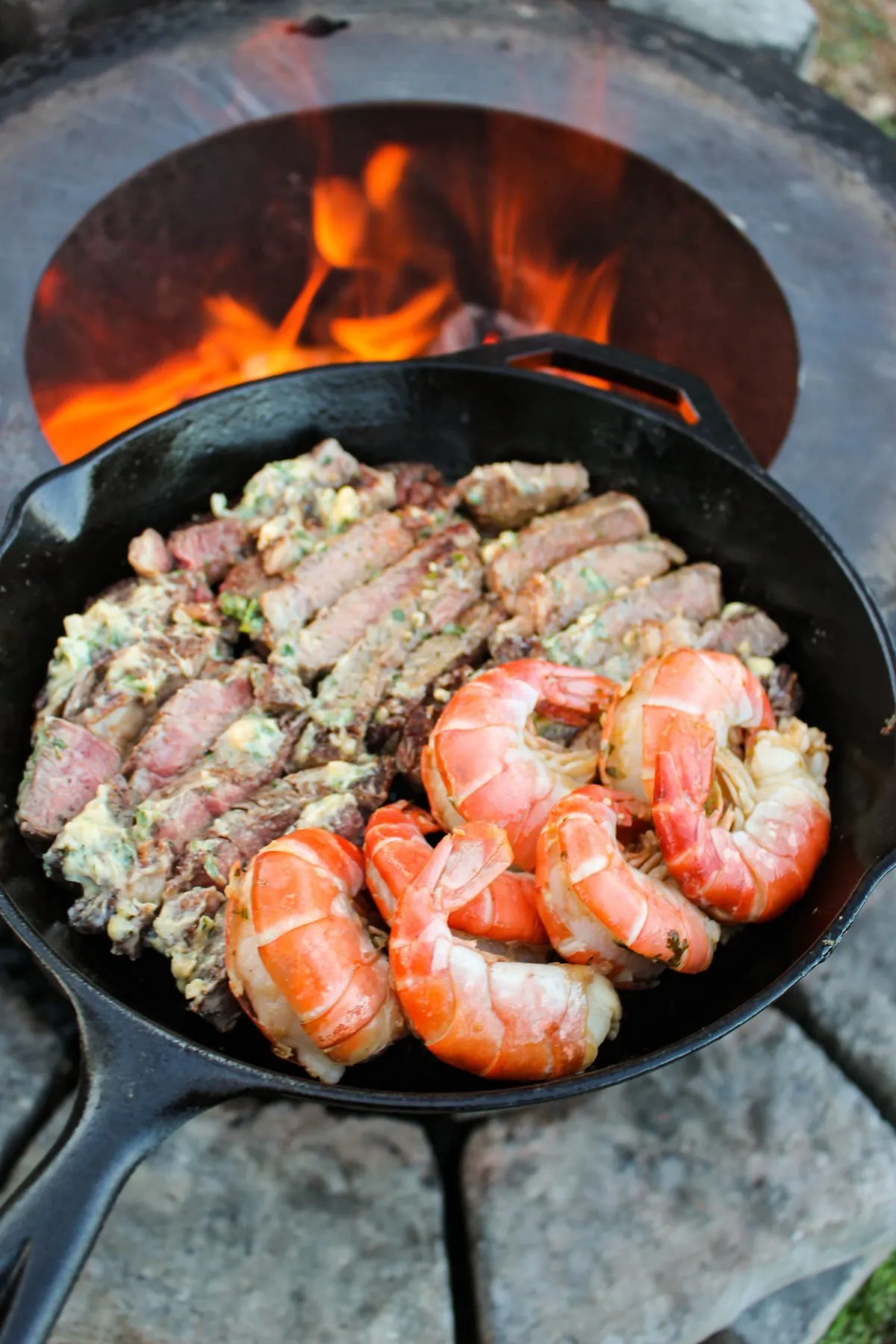 Garlic Butter Skillet Steak and Shrimp