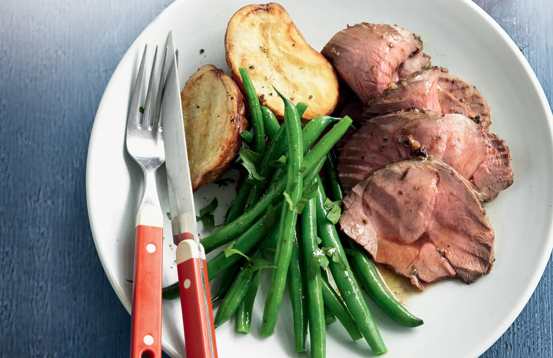Garlic Roasted Lamb with Oregano Pesto