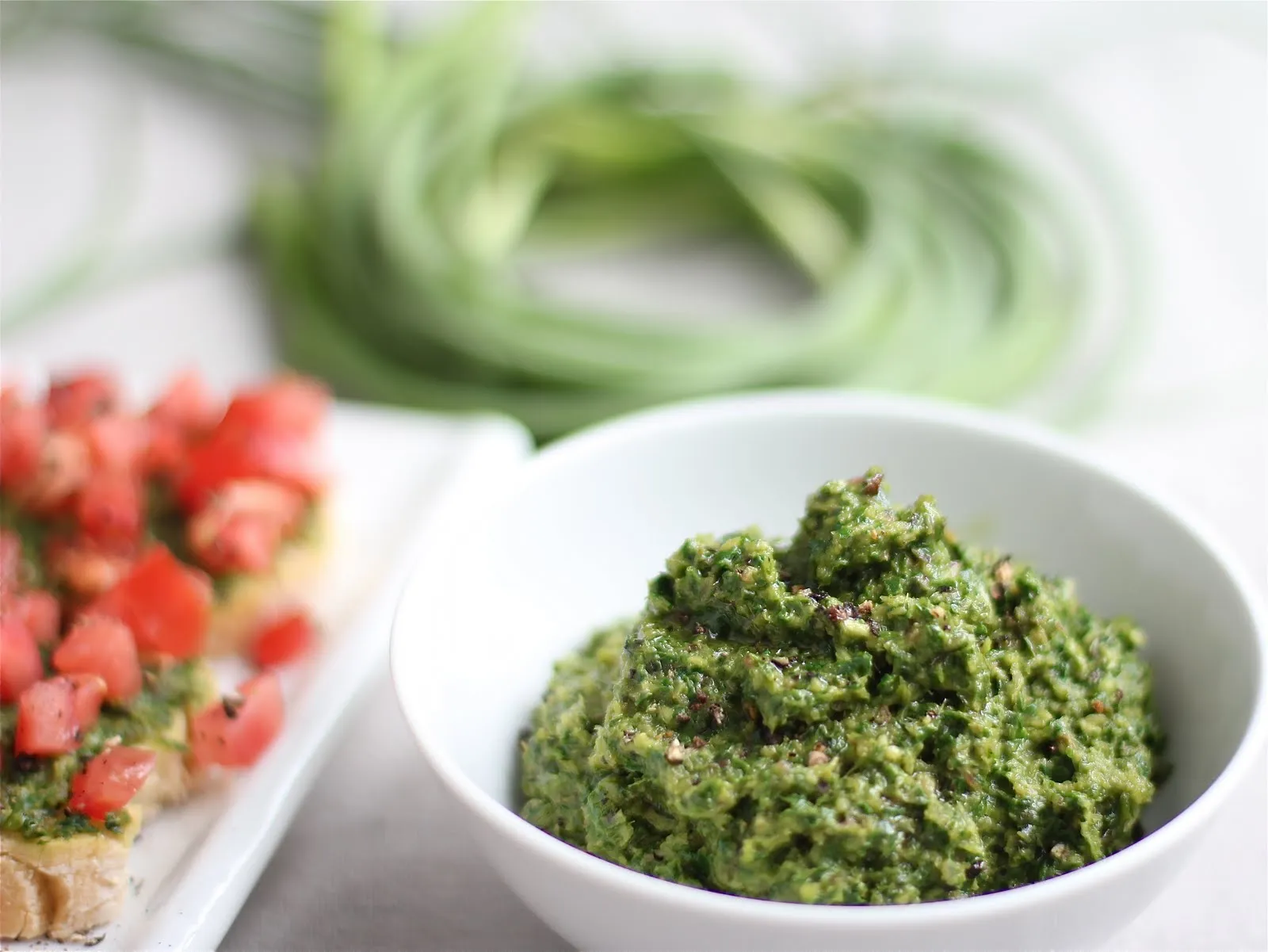 Garlic Scape Pesto and Swiss Chard Garlic Scape Pesto