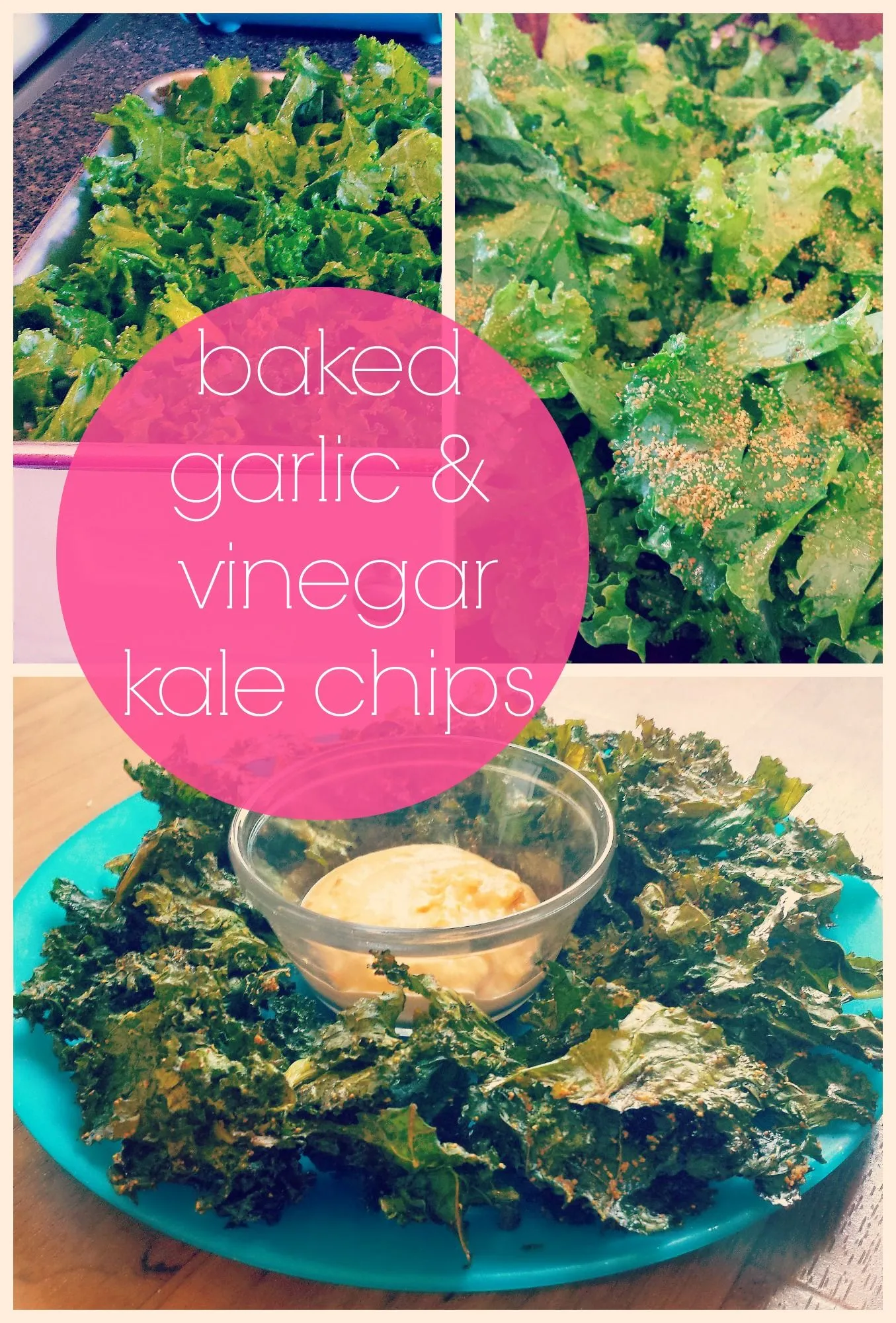 Garlic Vinegar Baked Kale Chips