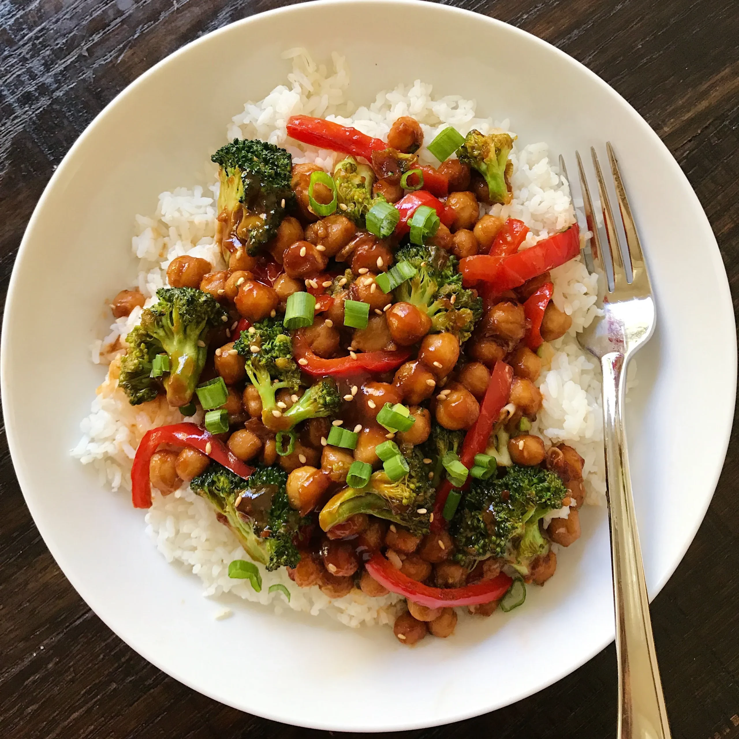 Gen Tso's Sauce on Vegetables