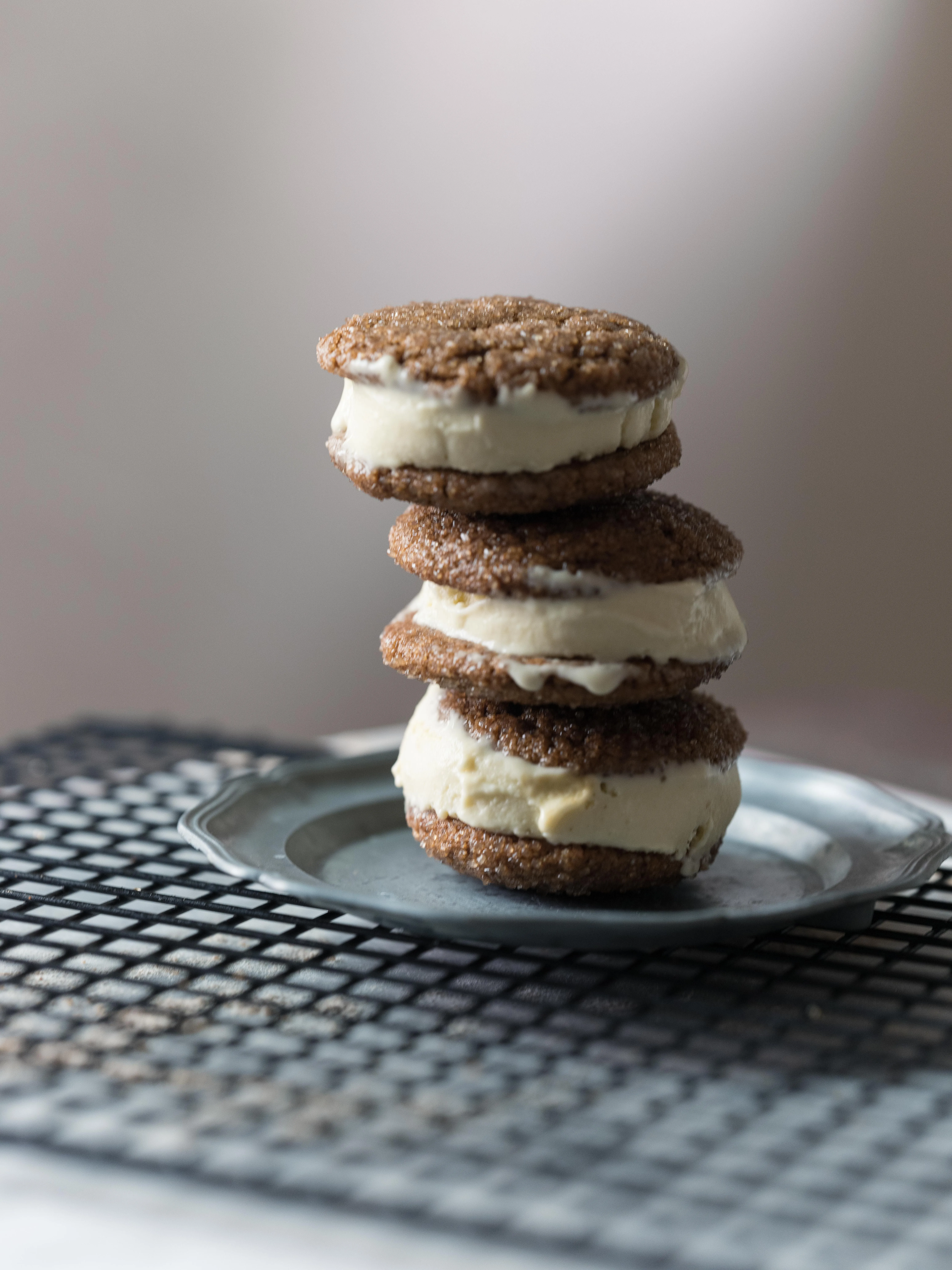 Ginger Molasses Ice Cream Sandwiches