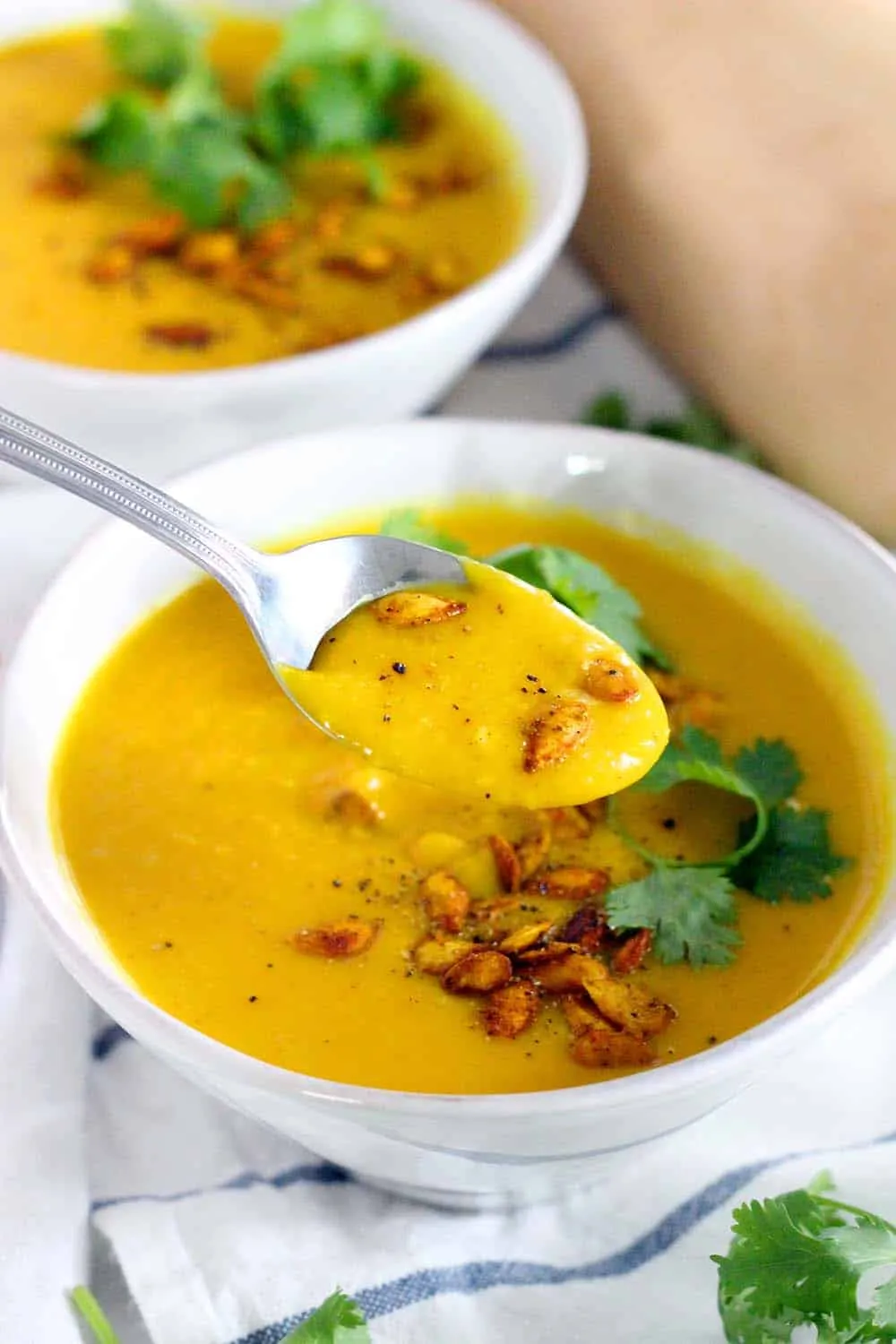 Gingered Butternut Squash Soup with Beet Slaw