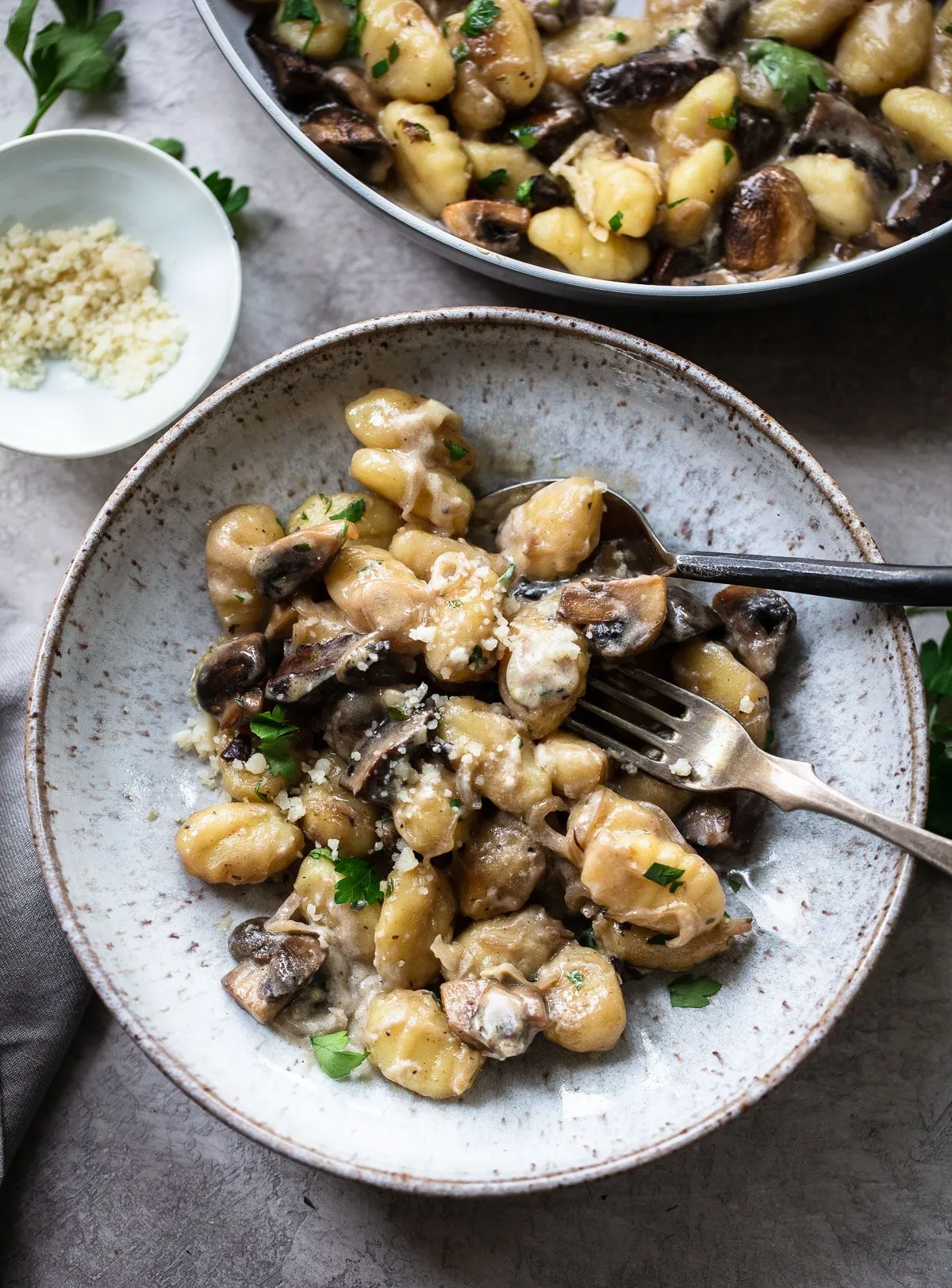 Gnocchi with Mushrooms Blue Cheese