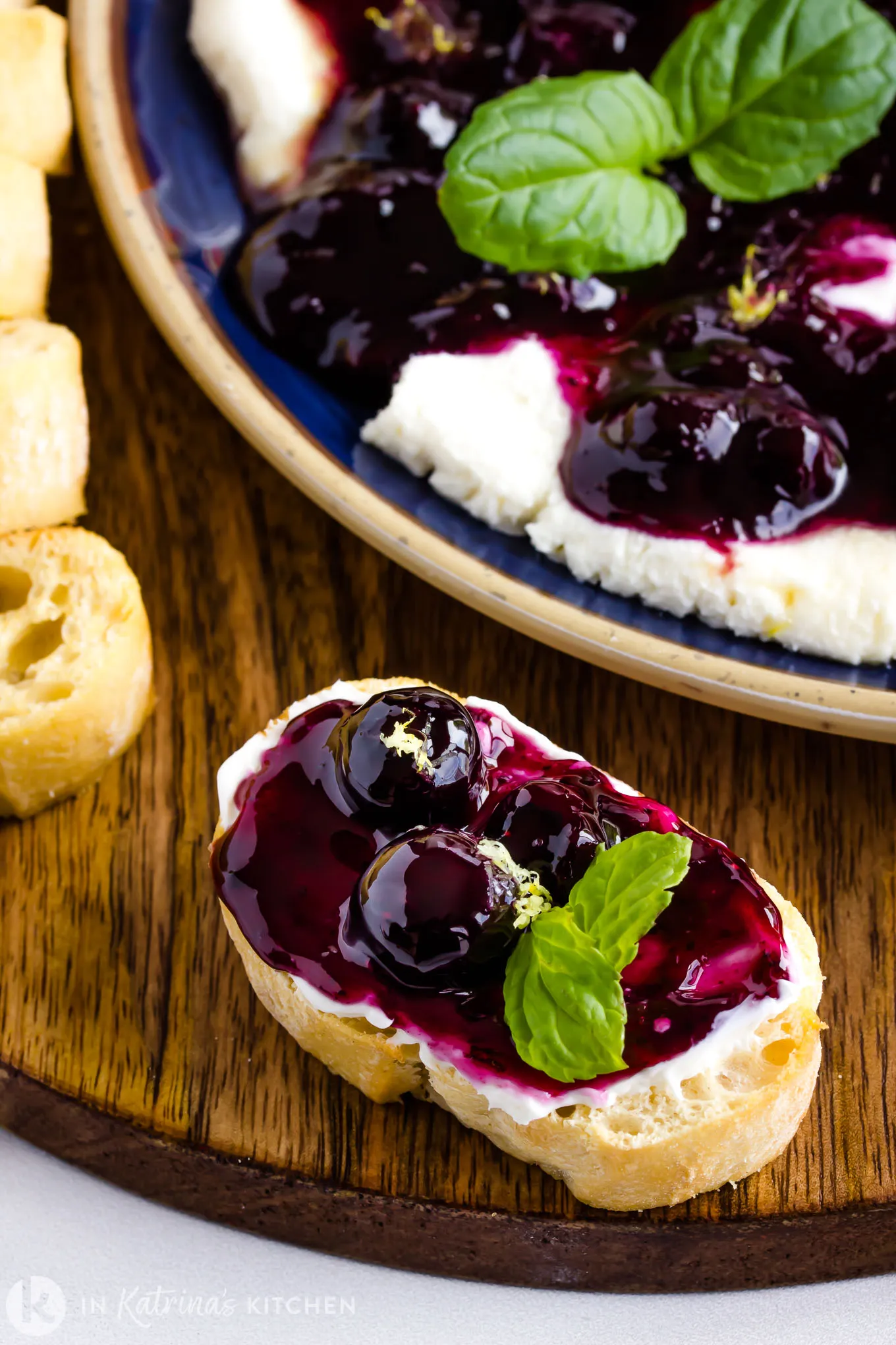Goat Cheese Dip with Blueberries and Watercress