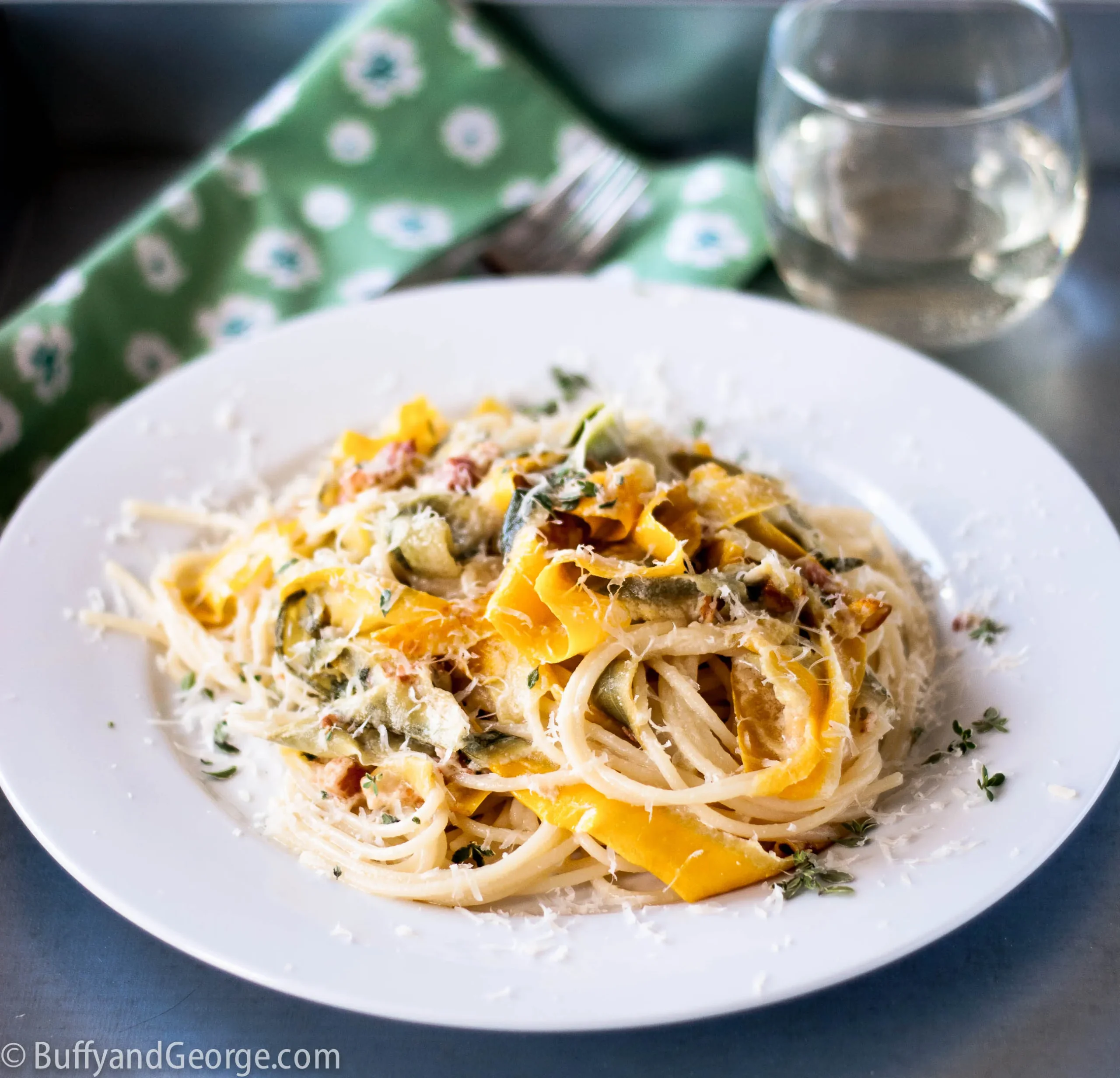 Goat Cheese Sauce with Zucchini Noodles