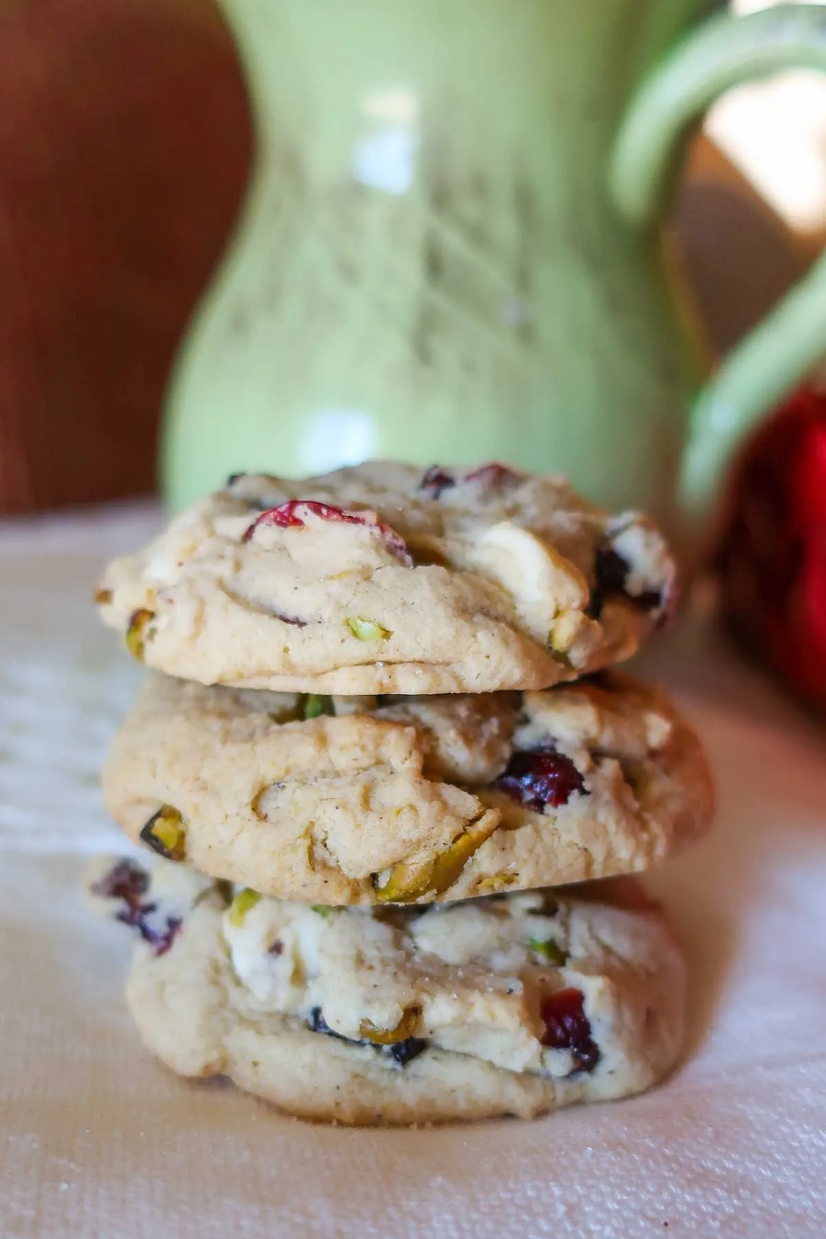 Grain Free Low Carb Cranberry Pistachio Cookies