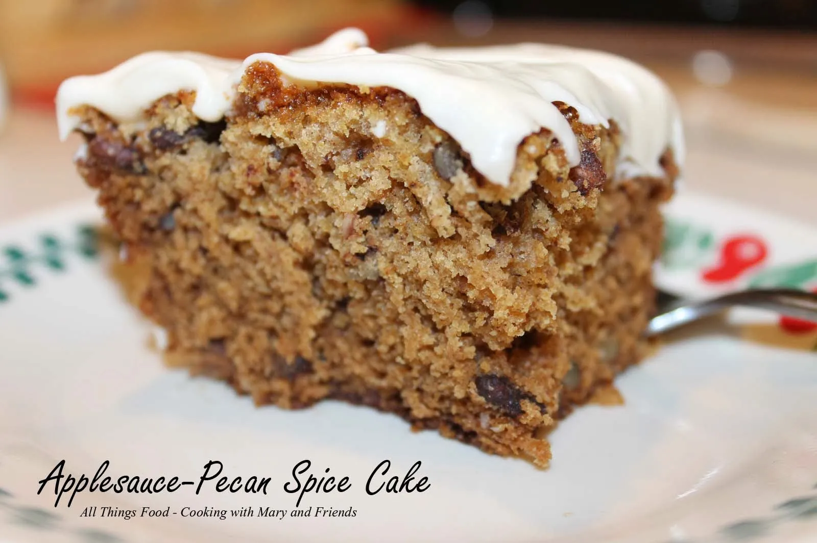 Grandma's Applesauce Cake with Raisins and Pecans