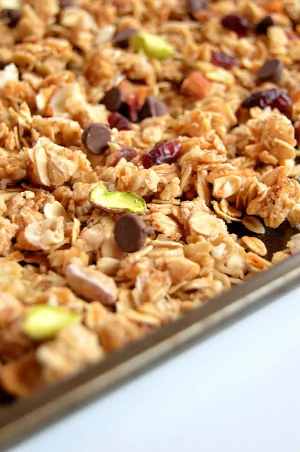 Granola with Cherries, Chocolate, and Pistachios