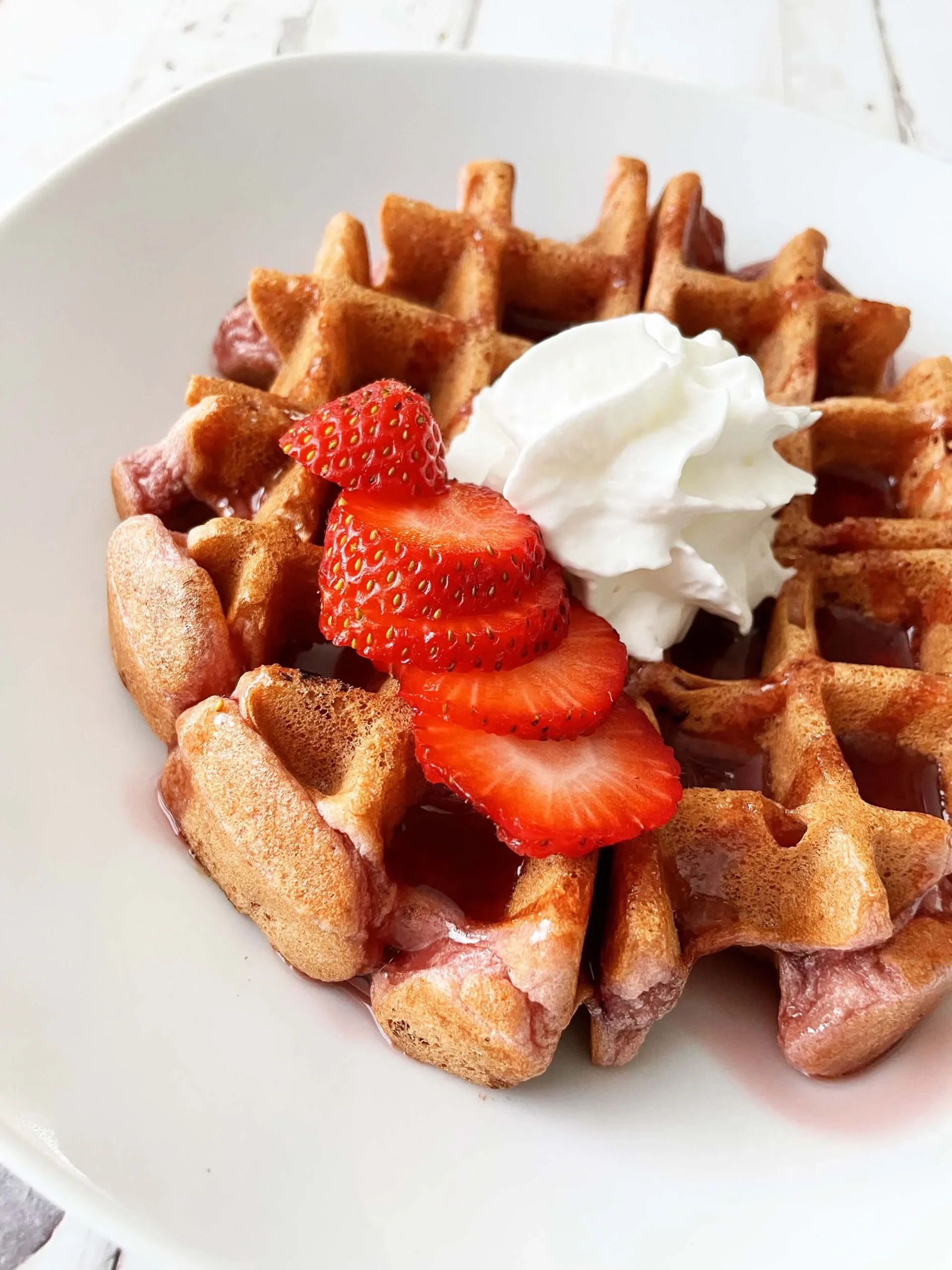 Grapefruit and Strawberry Waffles