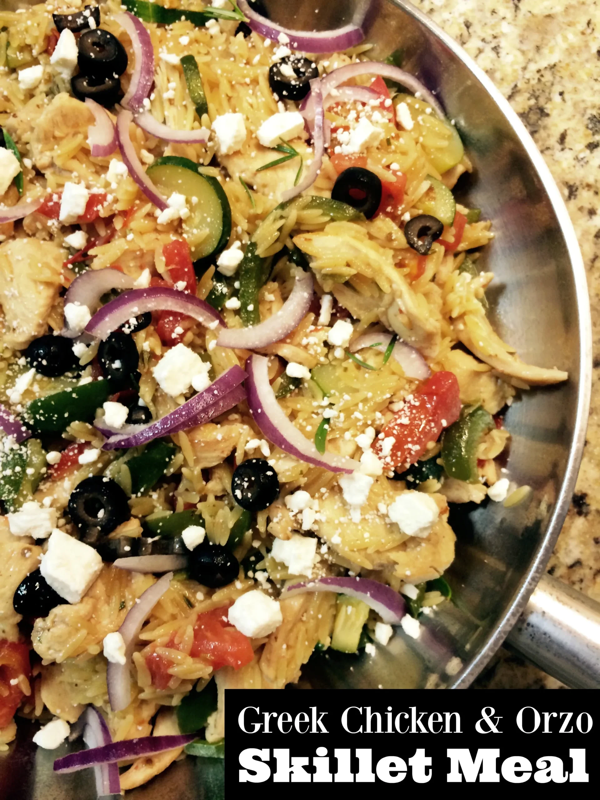 Greek Chicken Orzo Skillet