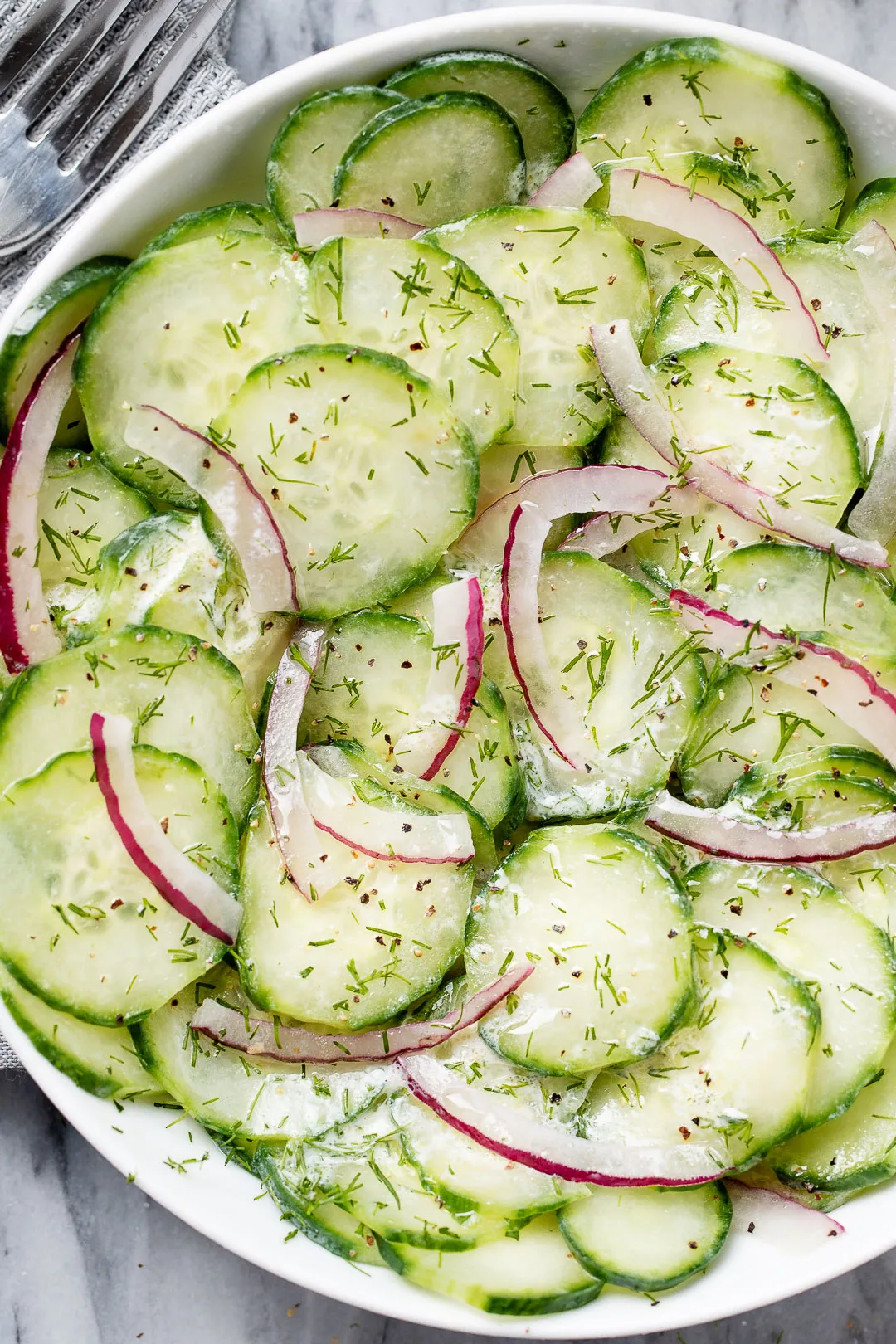 Greek Cucumber Salad with Dill Onion Vinegar