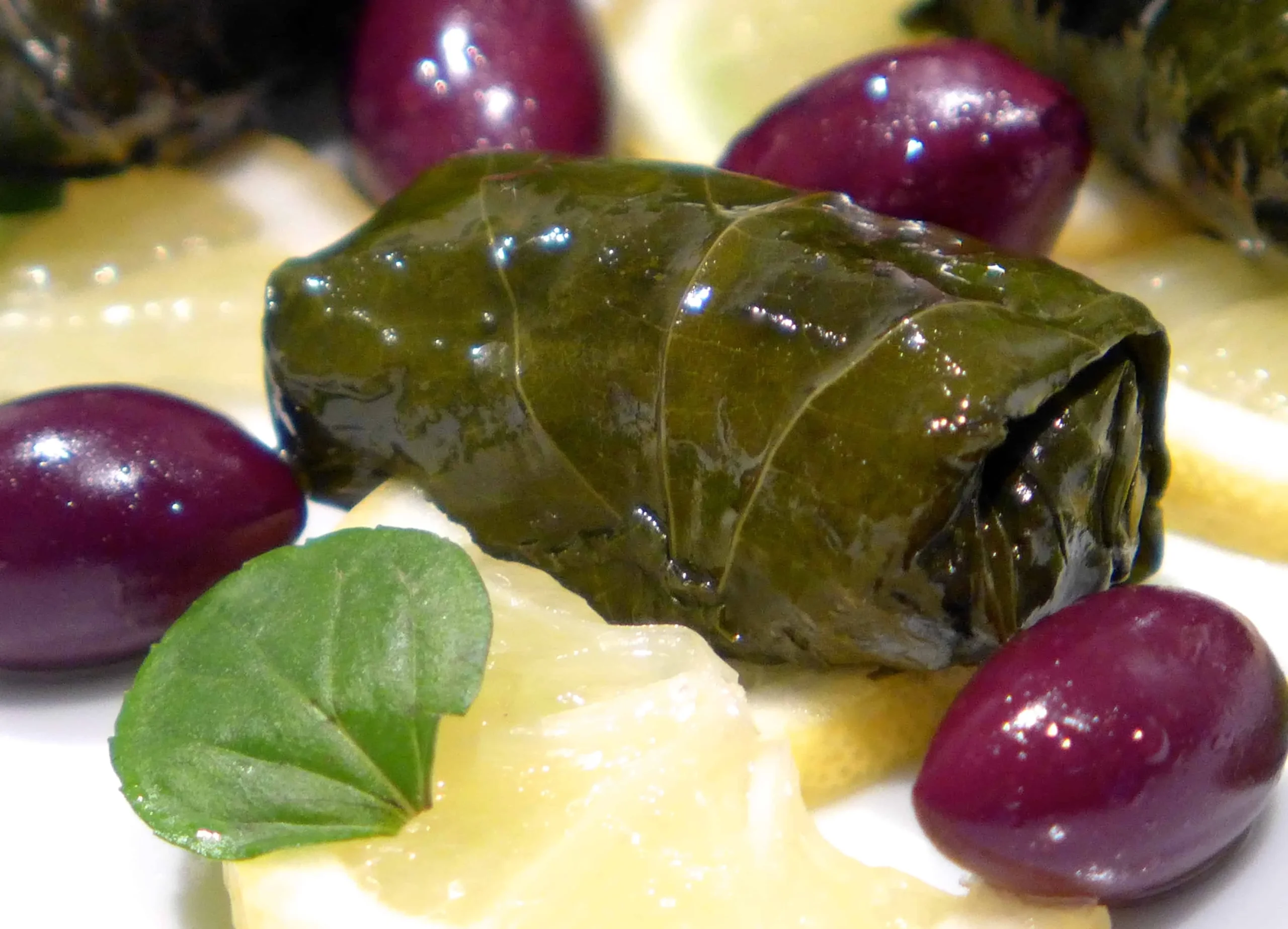 Greek Grape Leaf and Mint Sauce