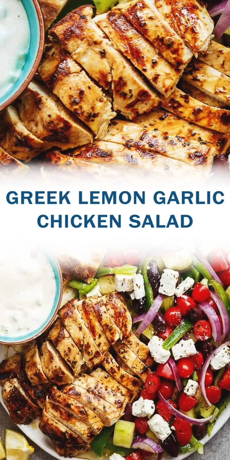 Greek Lemon Garlic Chicken Salad
