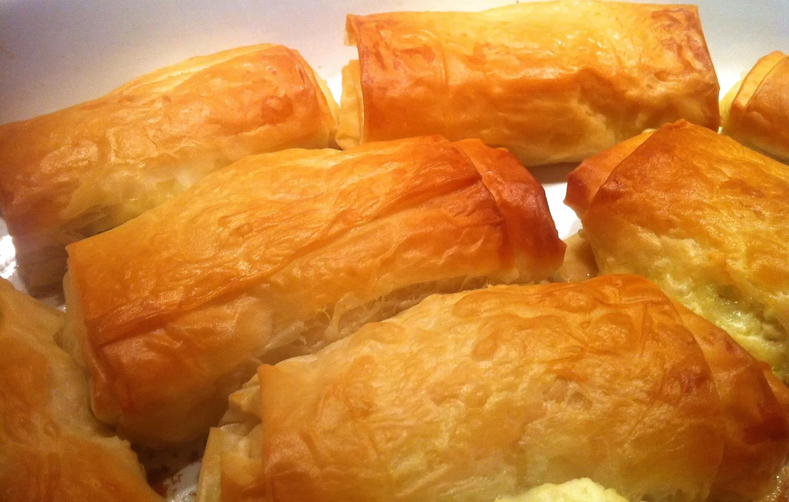 Greek Style Lentil Cheese Phyllo Rolls