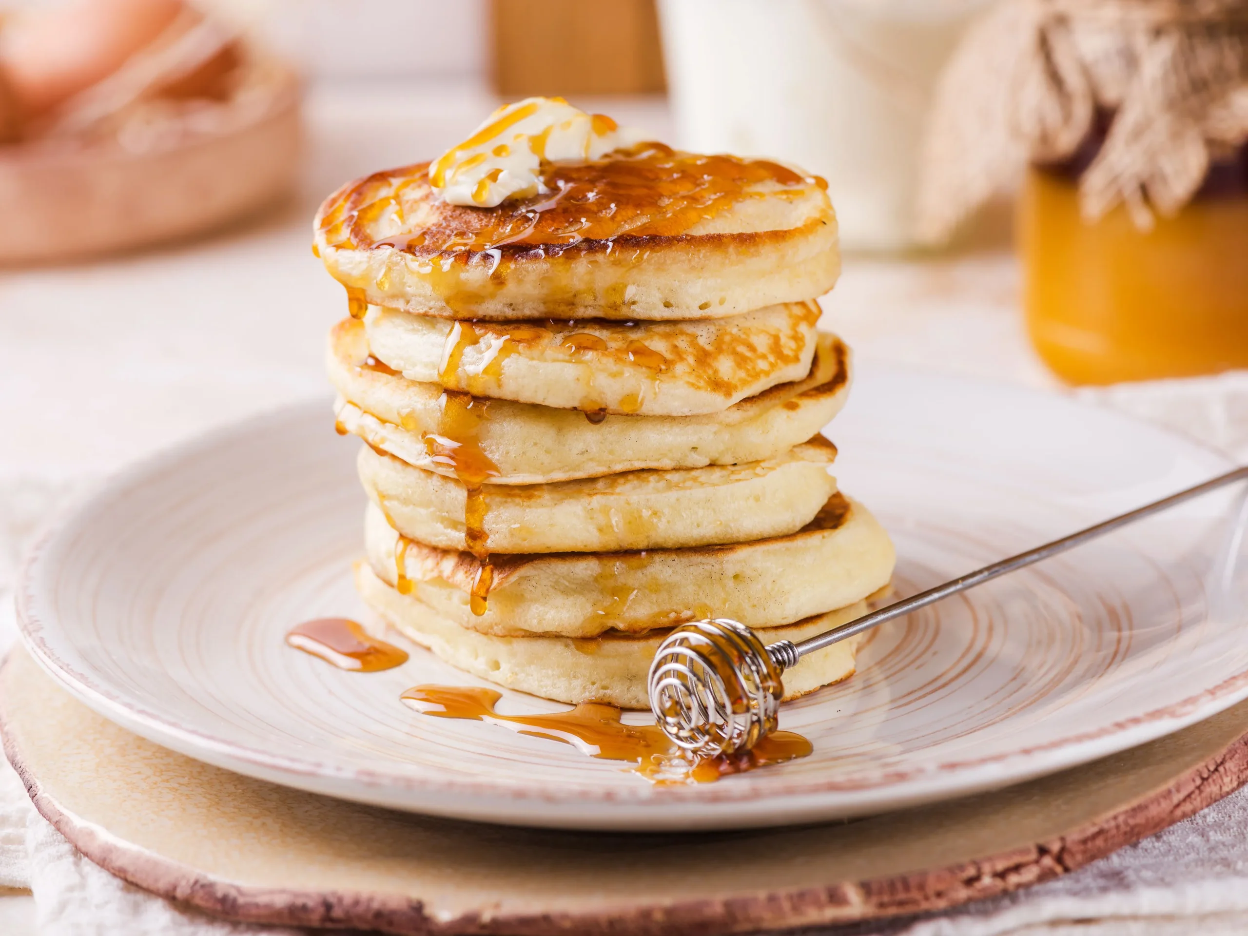 Greek Yogurt Honey Almond Pancakes