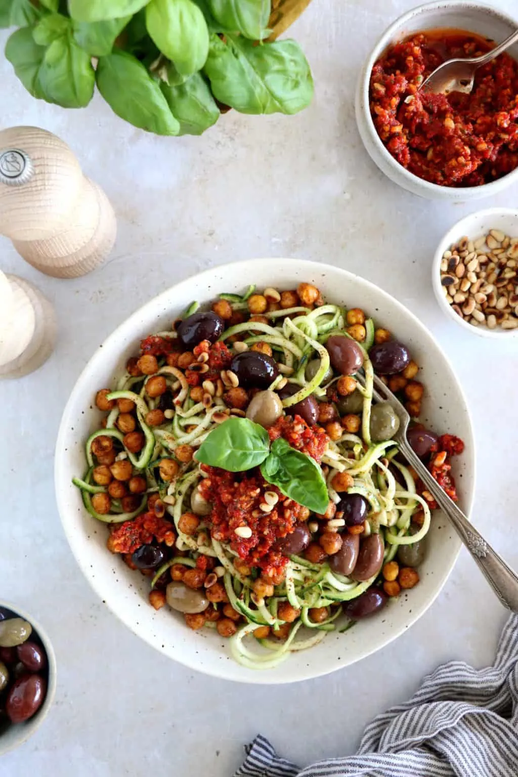 Greek Zoodles with Chickpeas