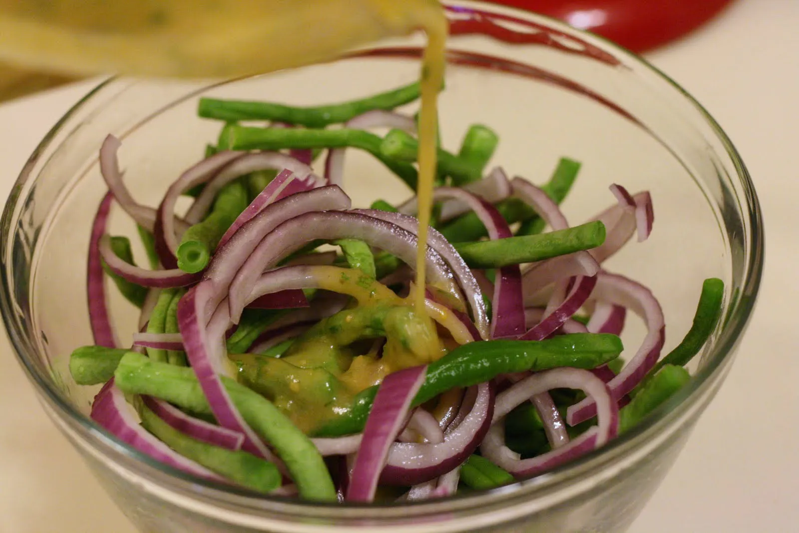 Green Bean Red Onion Pecorino Salad