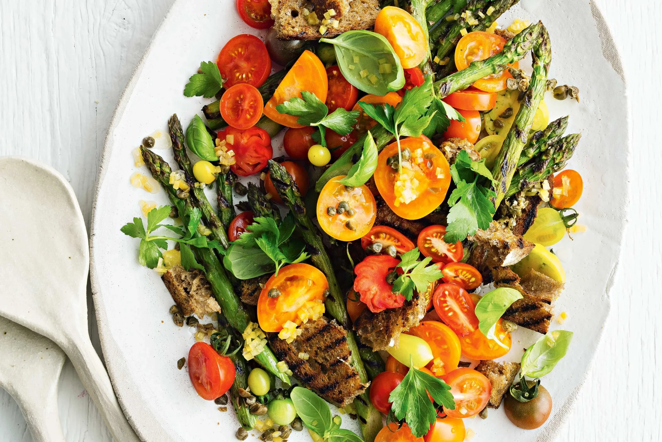 Grilled Asparagus Tomato Salad