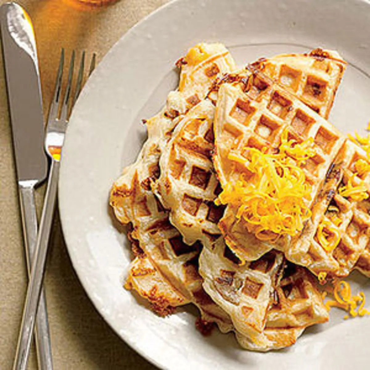 Grilled Cheese and Chicken Sausage Waffles