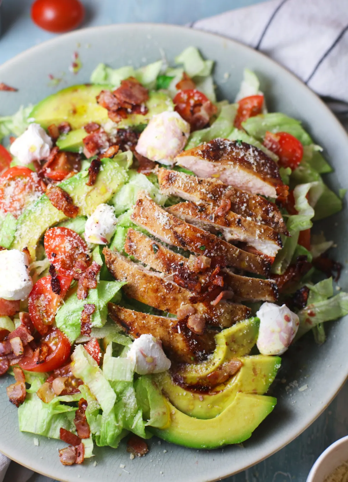 Grilled Chicken Caprese Salad with Avocado