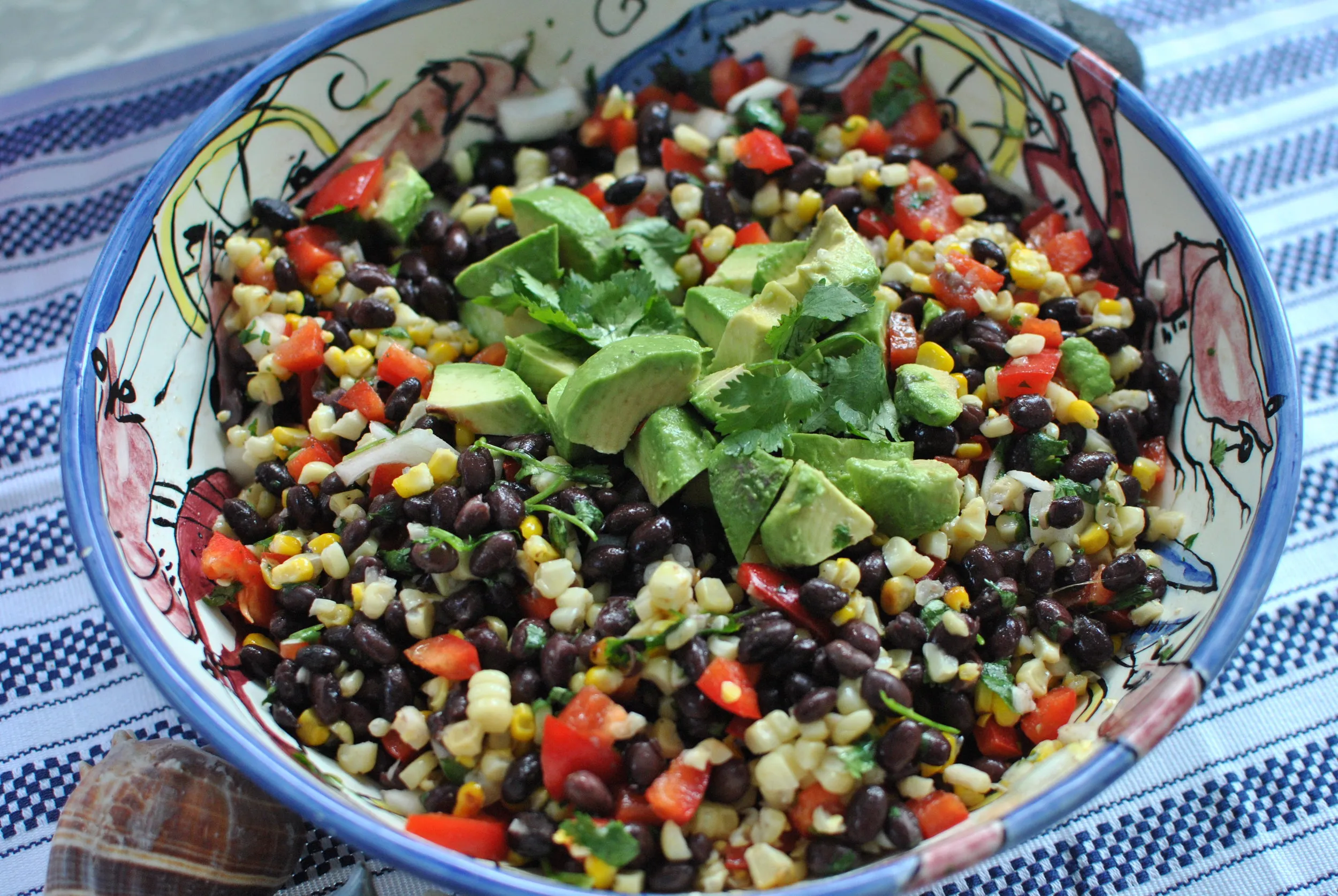 Grilled Corn Pepper and Black Bean Salad
