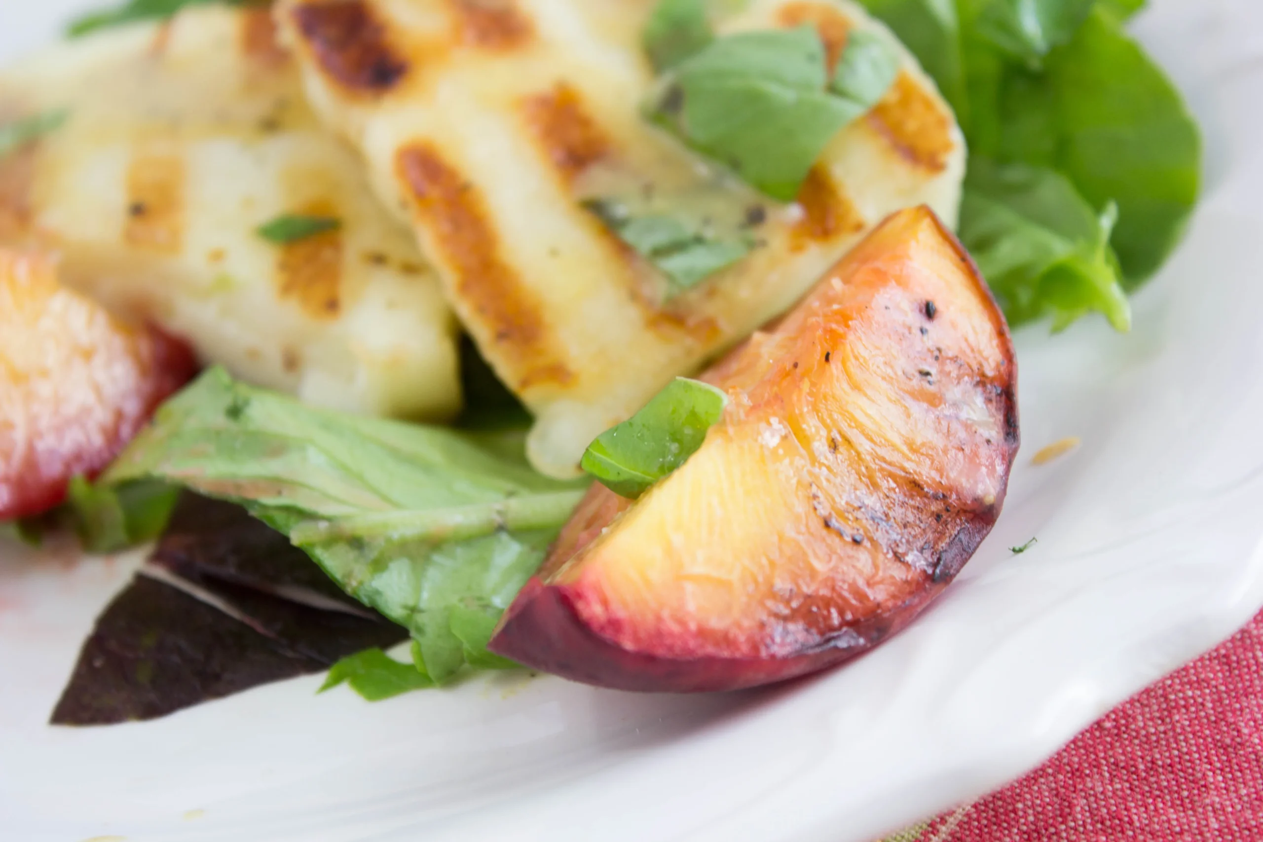 Grilled Halloumi Peach Salad