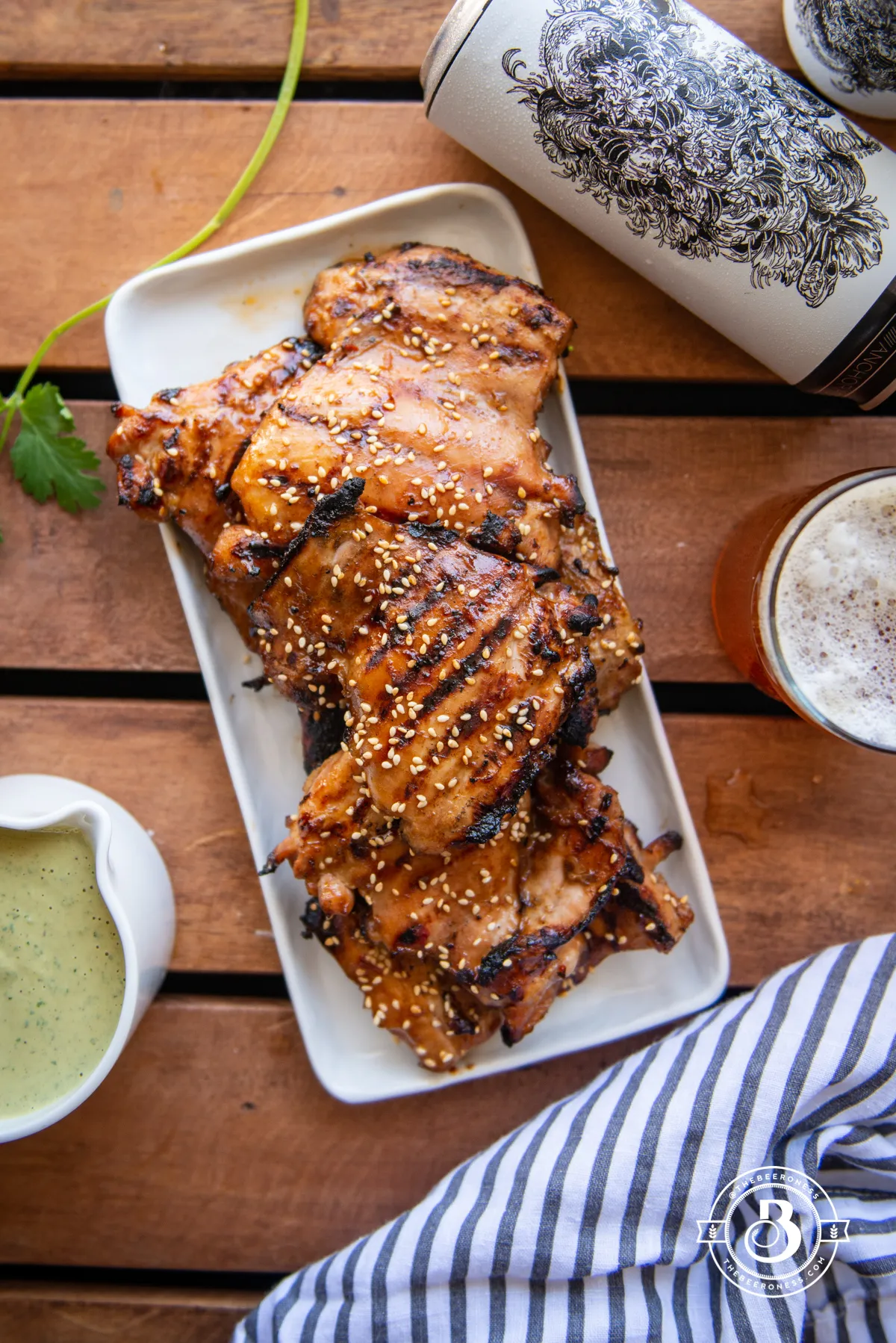 Grilled Harissa Sesame Chicken Thighs