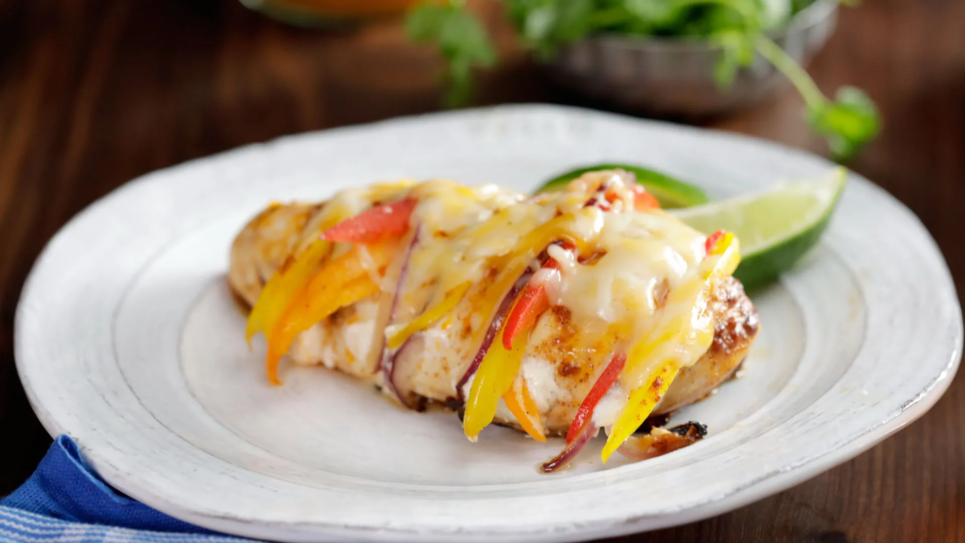 Grilled Hassleback Fajita Stuffed Chicken