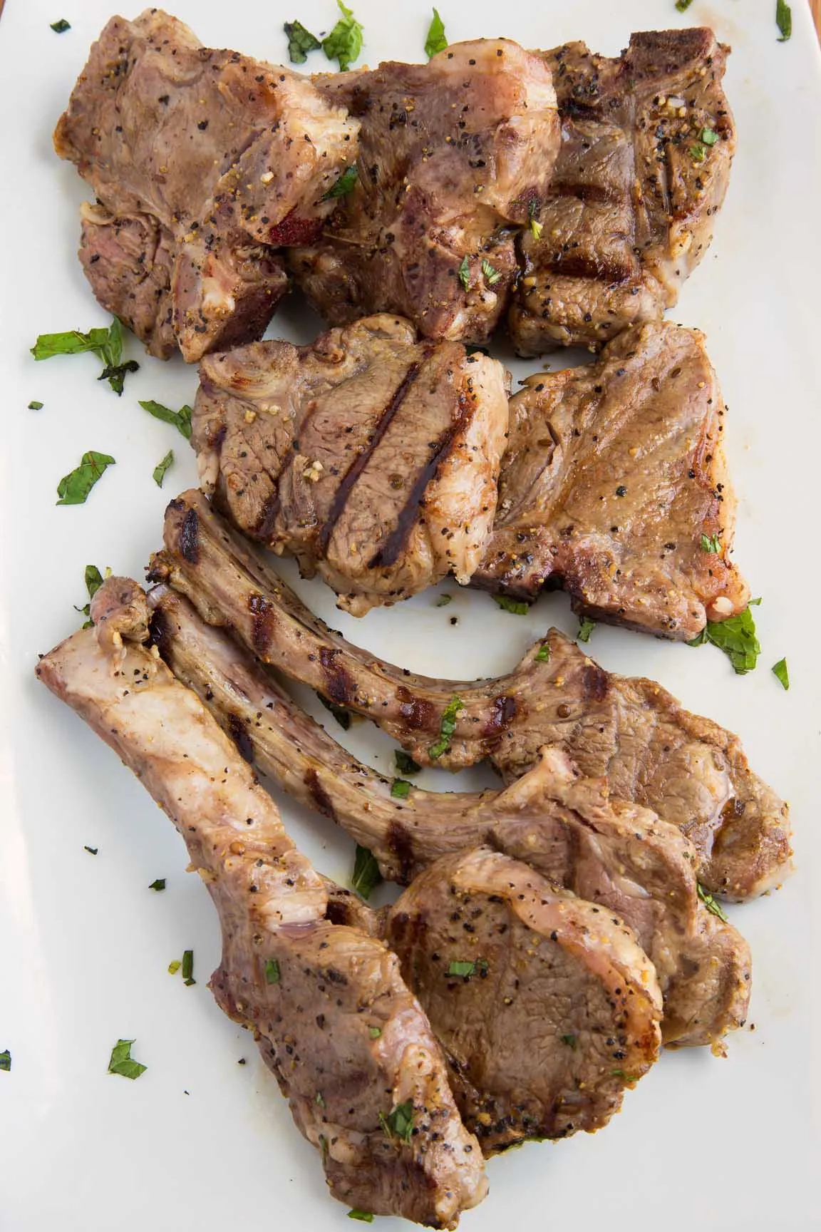 Grilled Lamb Chops with Feta Sauce