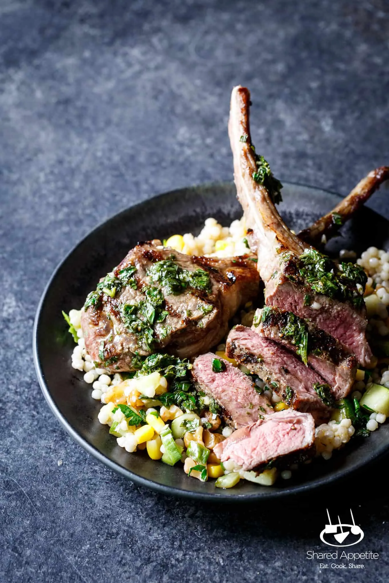 Grilled Lamb Chops with Mint Chimichurri