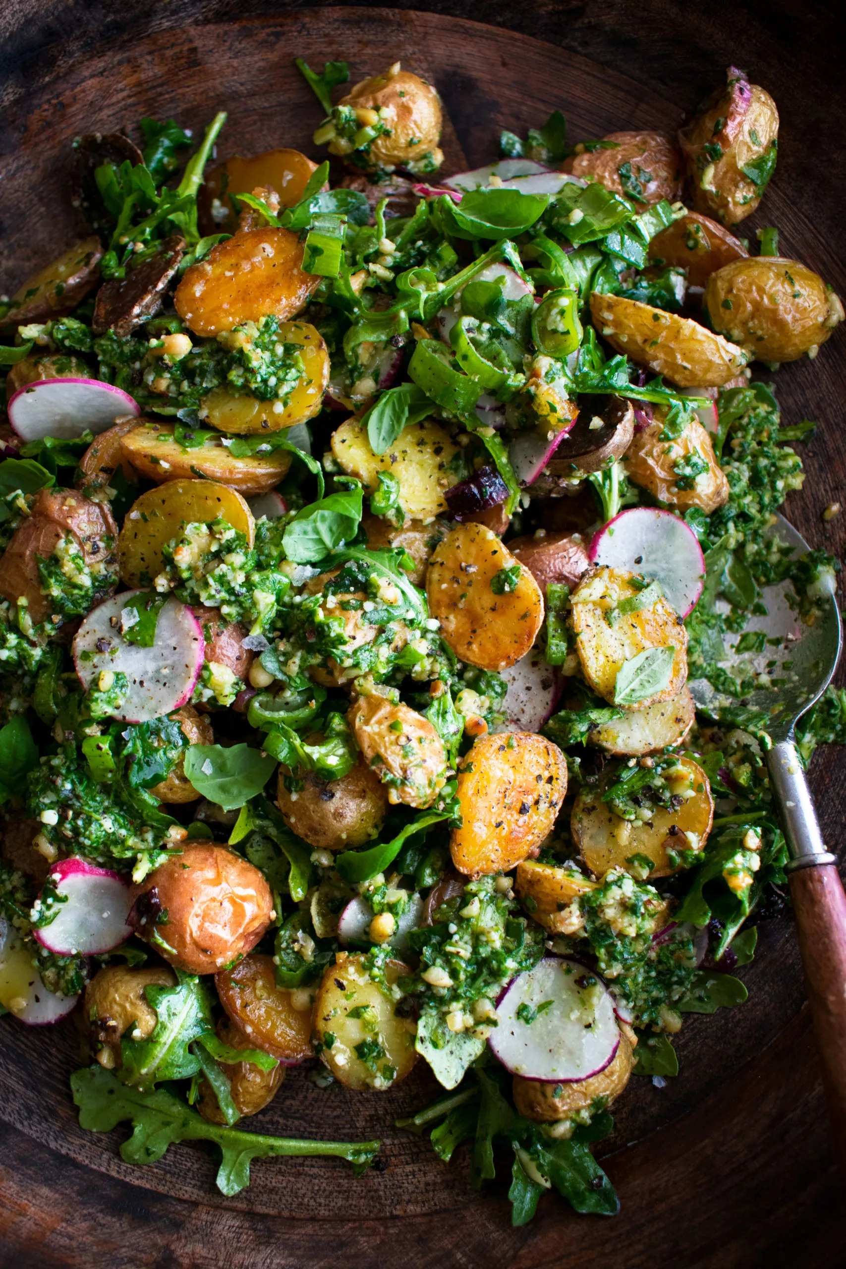Grilled Potato Arugula Salad