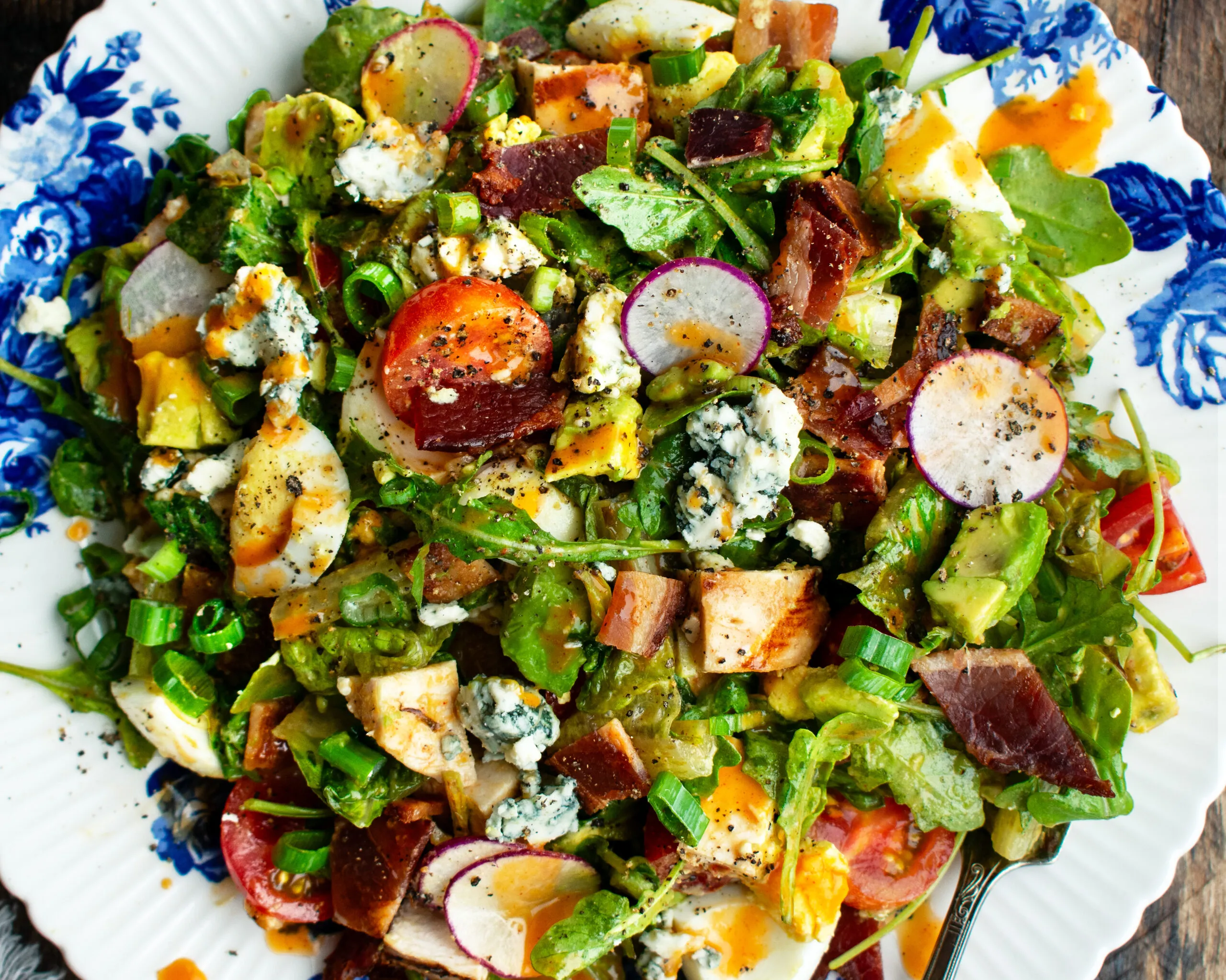 Grilled Romaine Cobb Salad with Red Wine Vinaigrette