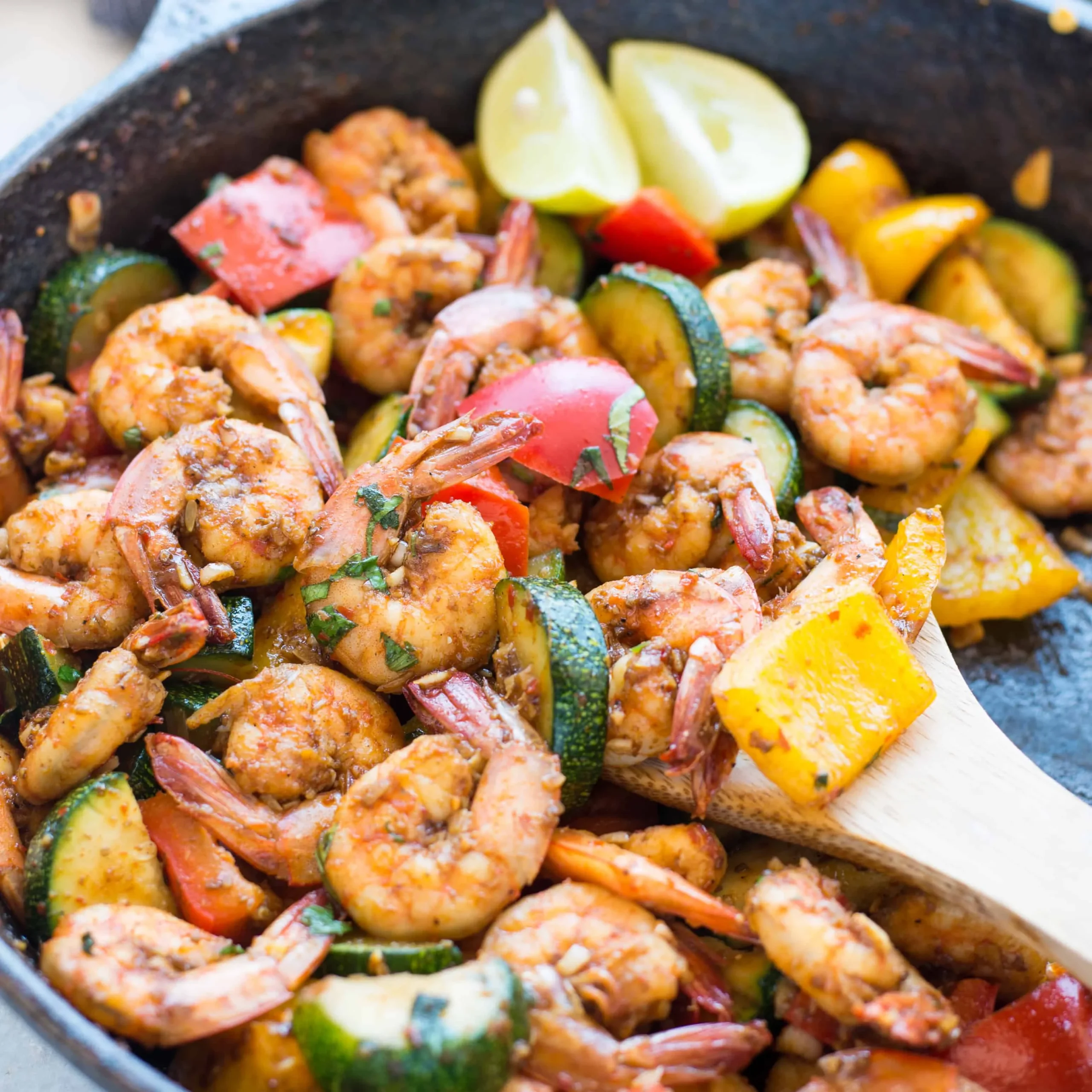 Grilled Shrimp with Garlic Vegetables