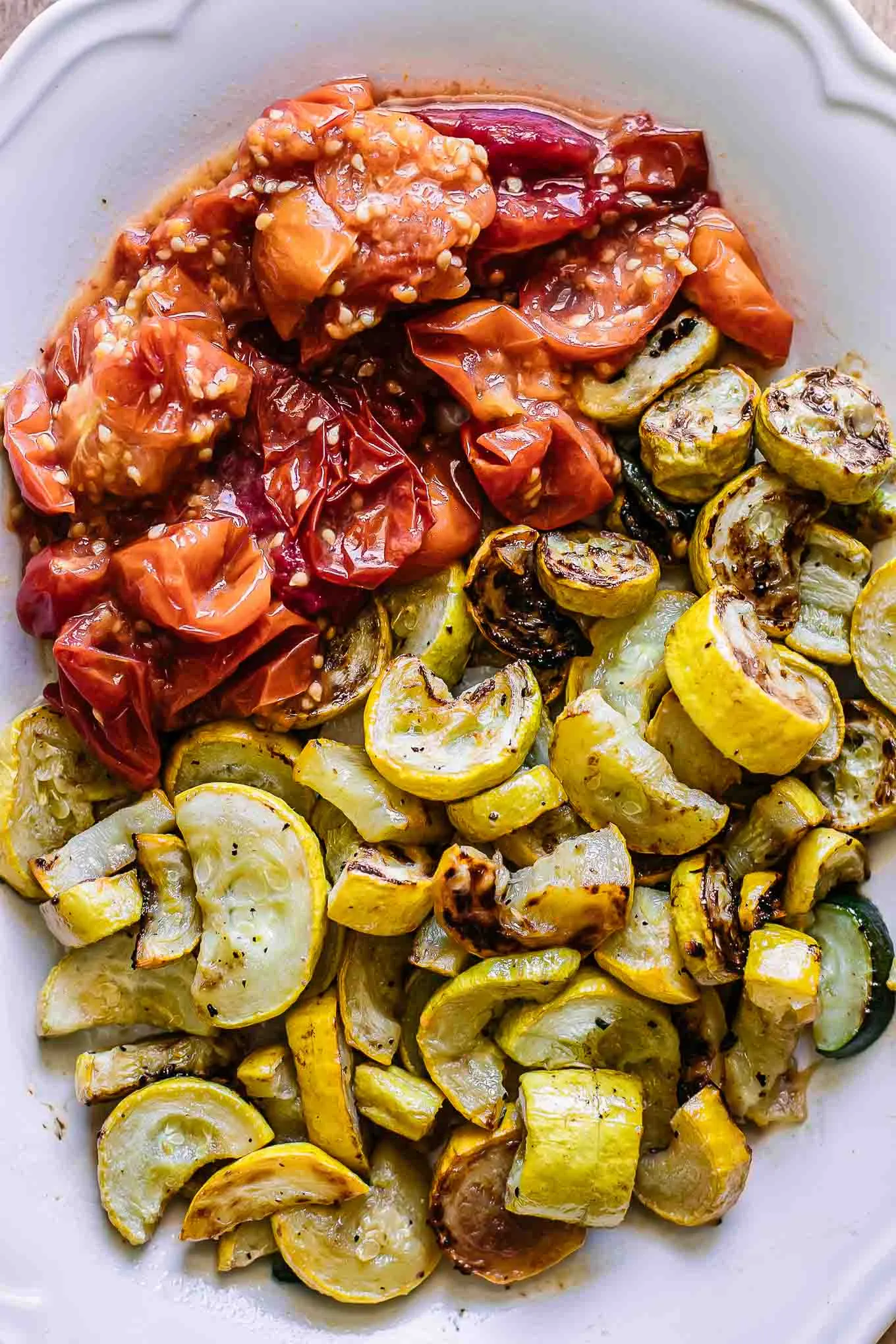 Grilled Stewed Tomatoes and Squash
