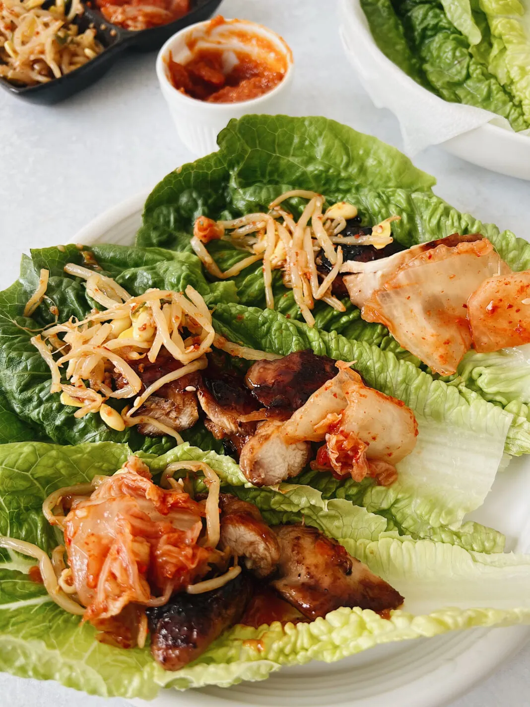 Grilled Teriyaki Chicken Lettuce Wraps with Pineapple Slaw