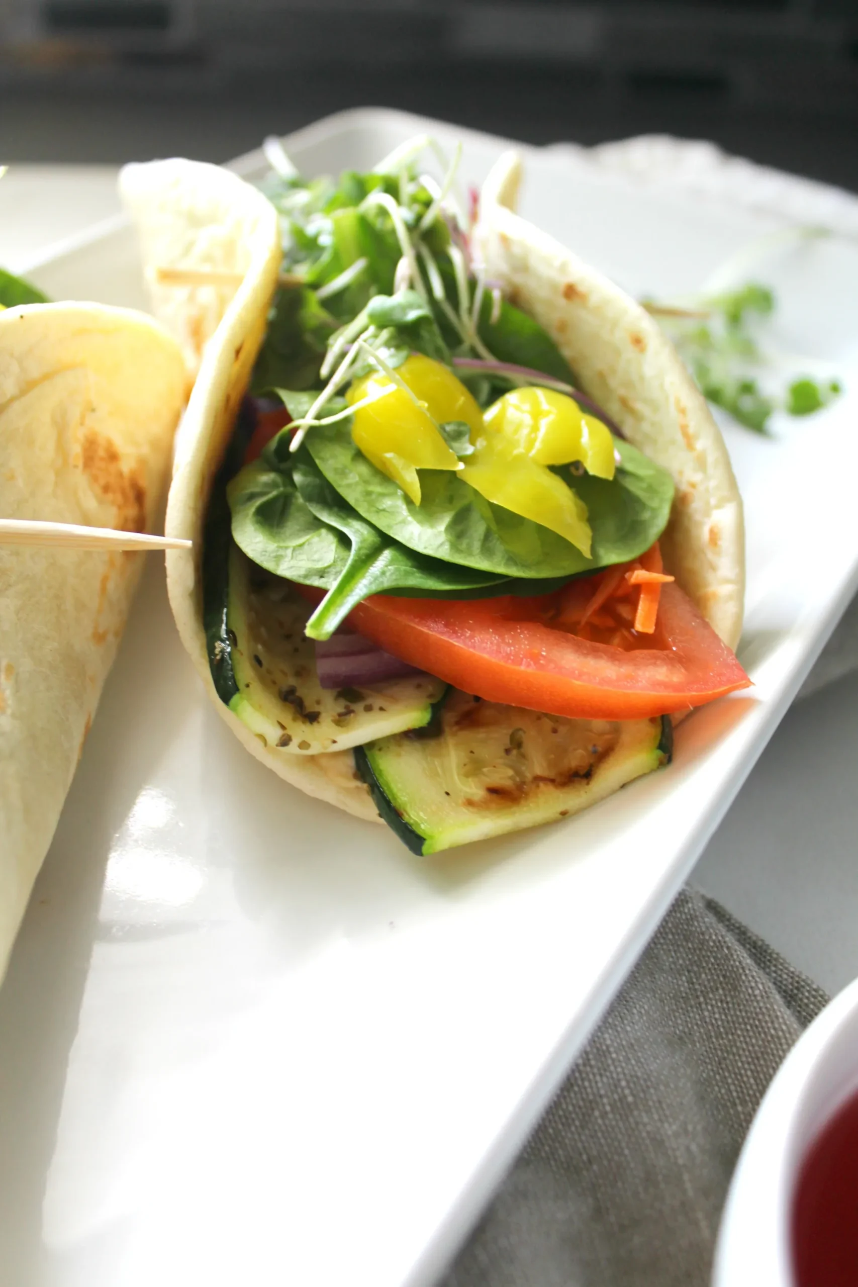 Grilled Vegetable Hummus Wraps