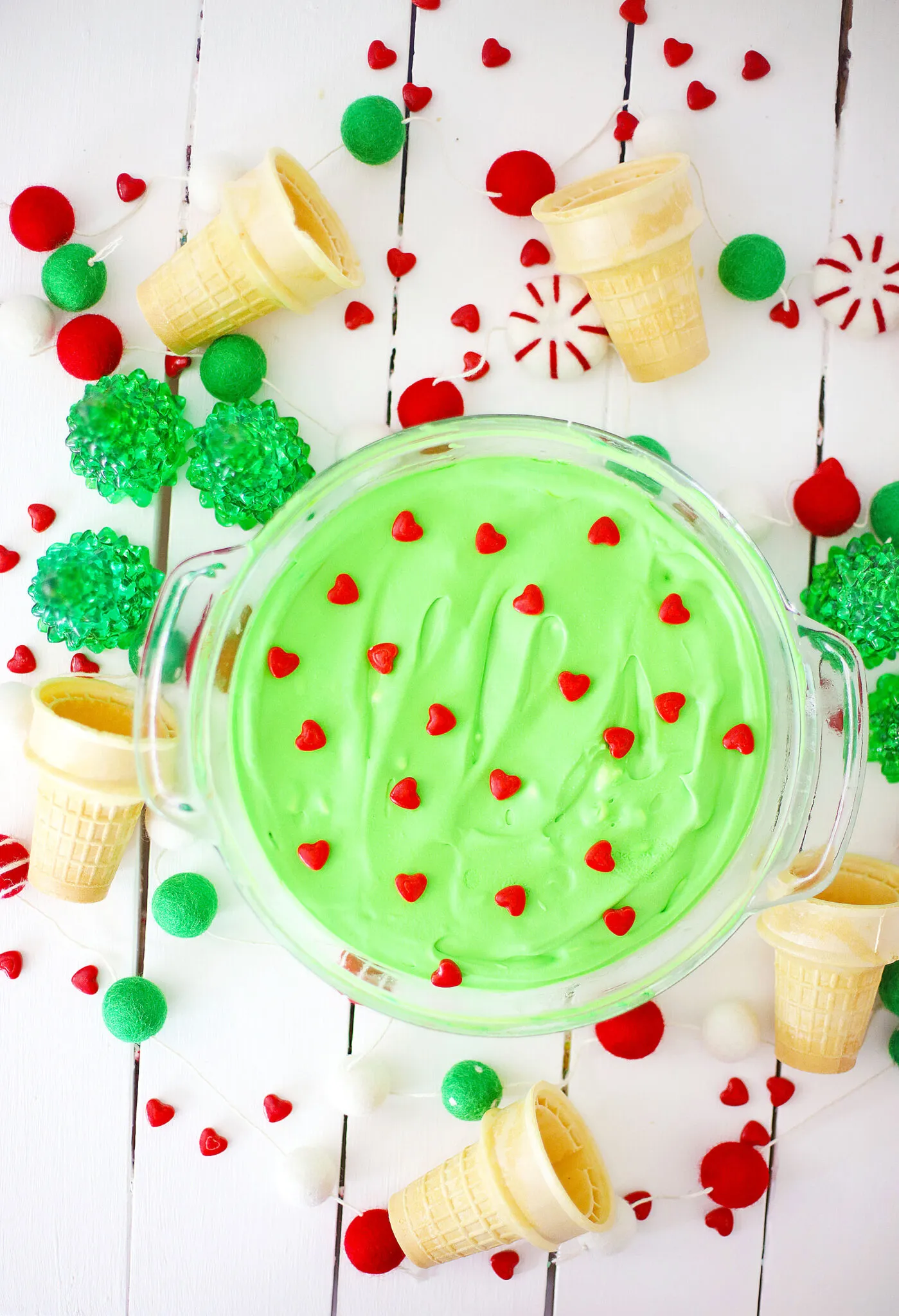 Grinch No Churn White Chocolate Mint Ice Cream